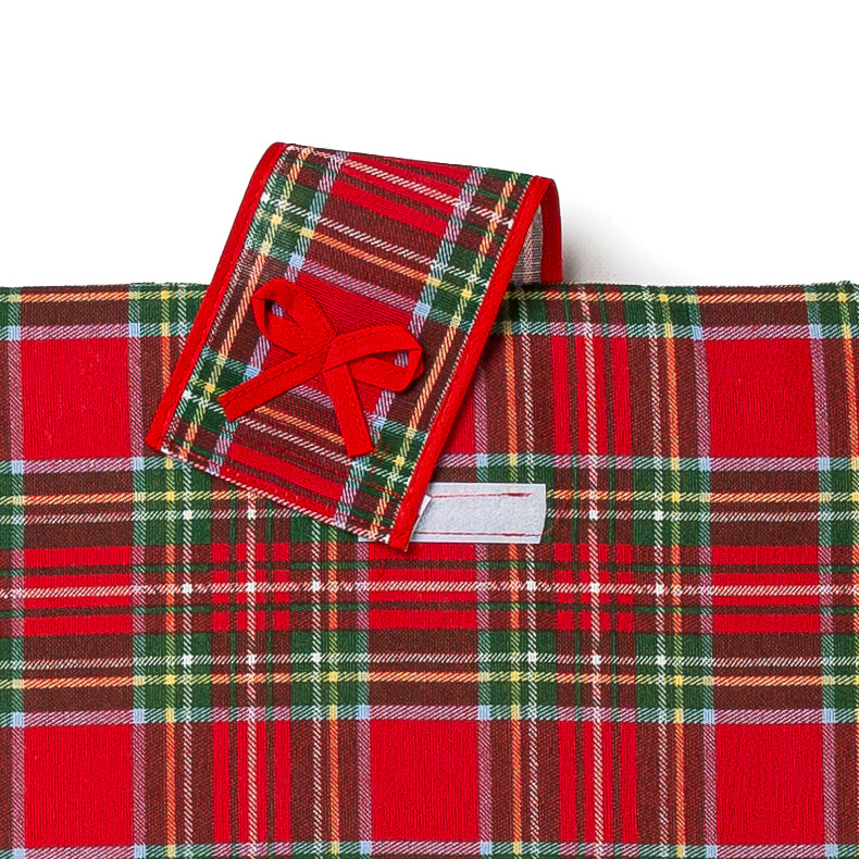 Copriforno e coprifornelli Natale Tartan scozzese cotone 80% e poliestere 20%