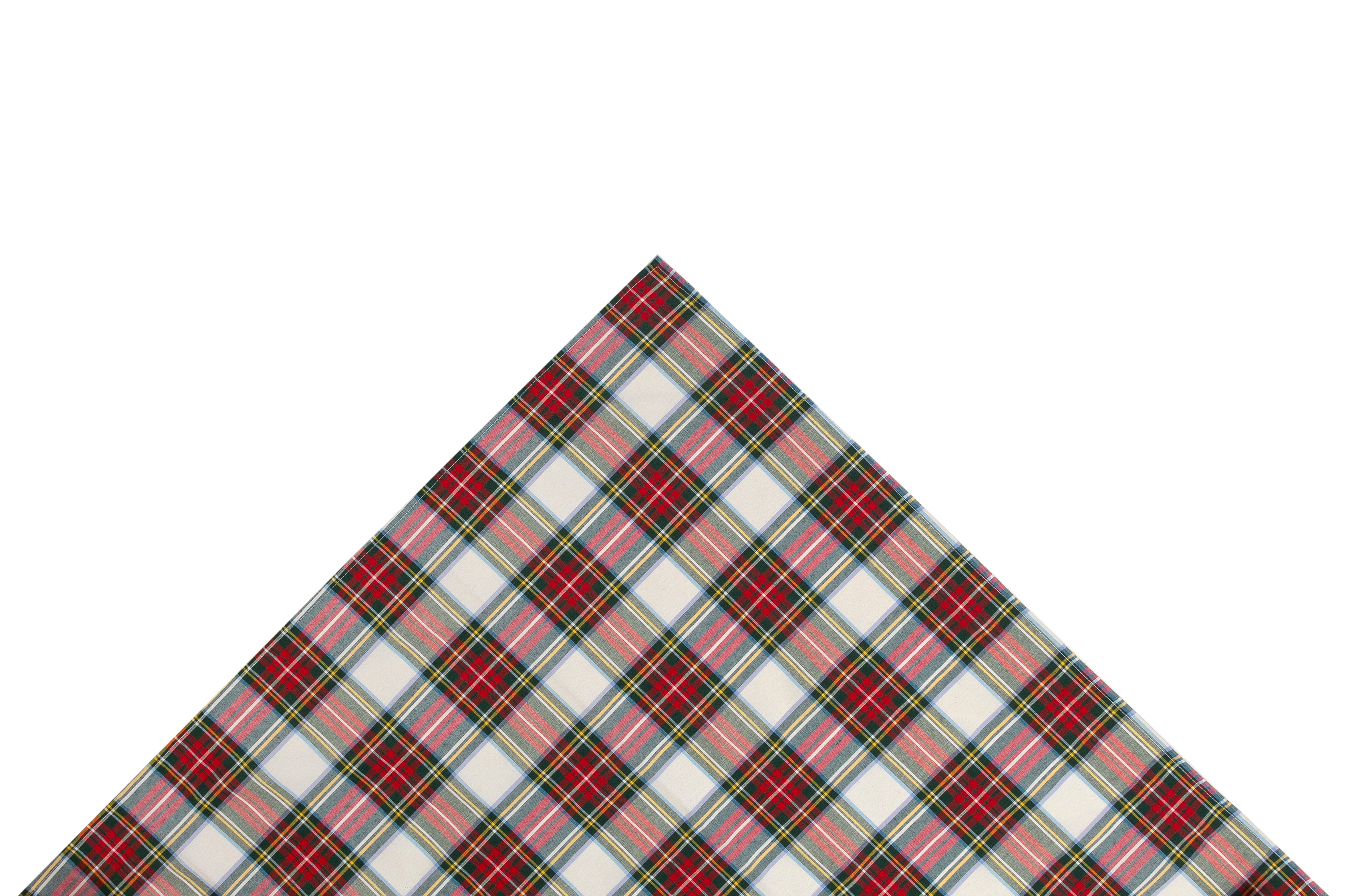 Tovaglia 18 posti 140x360 cm colori bianco e rosso design scozzese linea Tartan