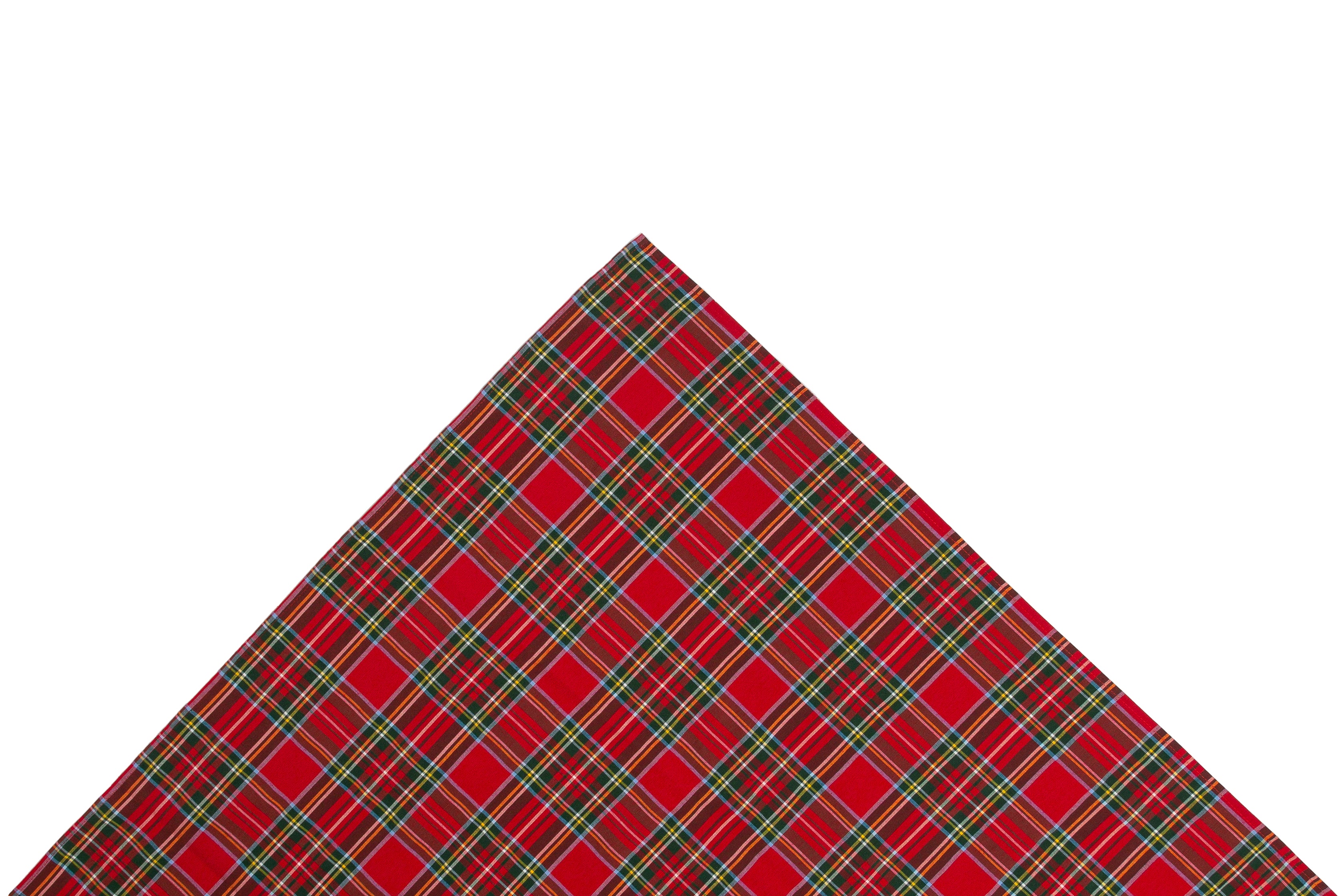 Runner Scozzese 40x140 rettangolare in cotone e poliestere Bianco e Rosso