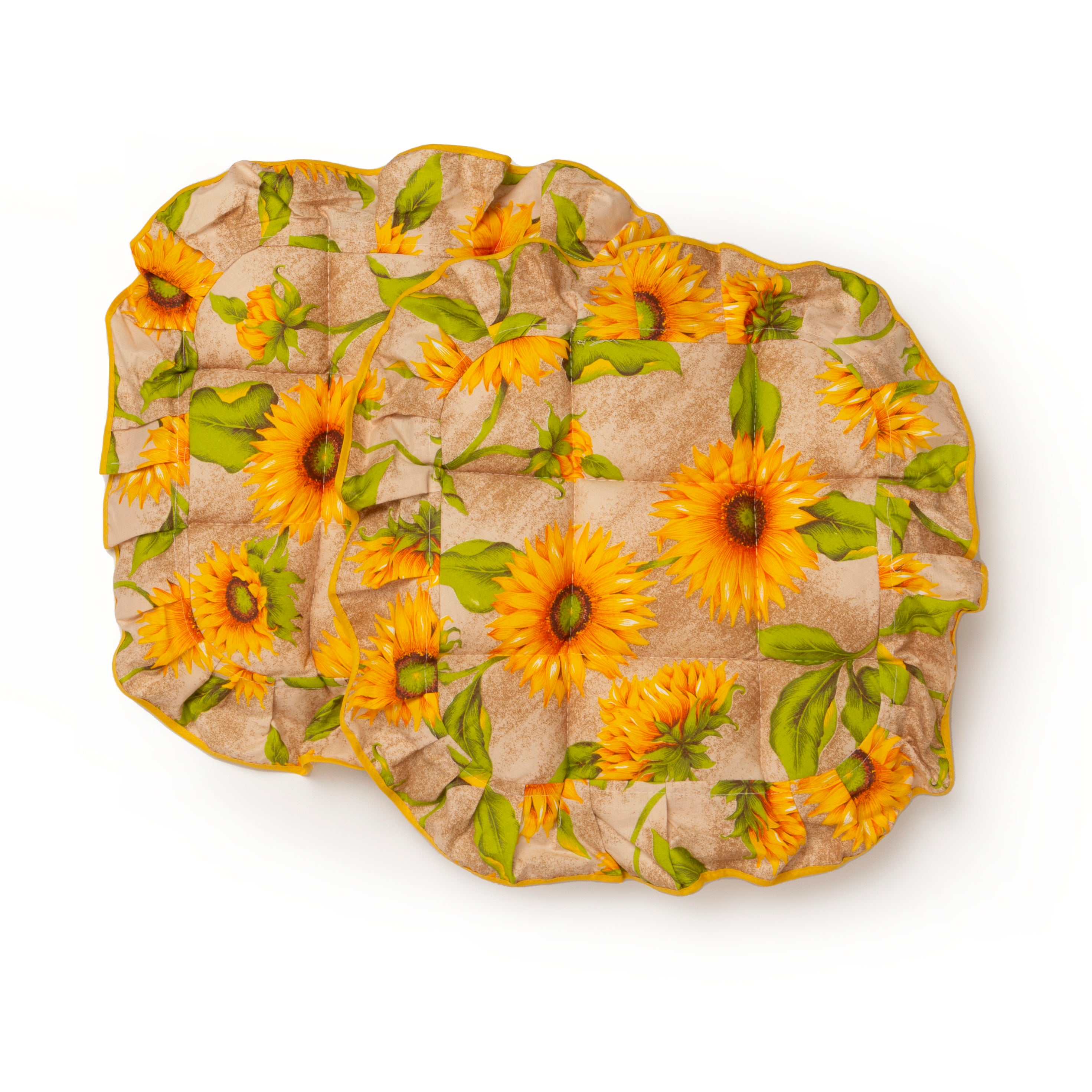 Cuscini Copri sedia Girasole Shabby Chic Country Trapuntato Imbottito Fissaggio con 4 Alette 40x40 cm Set da 2 pezzi Vari Colori