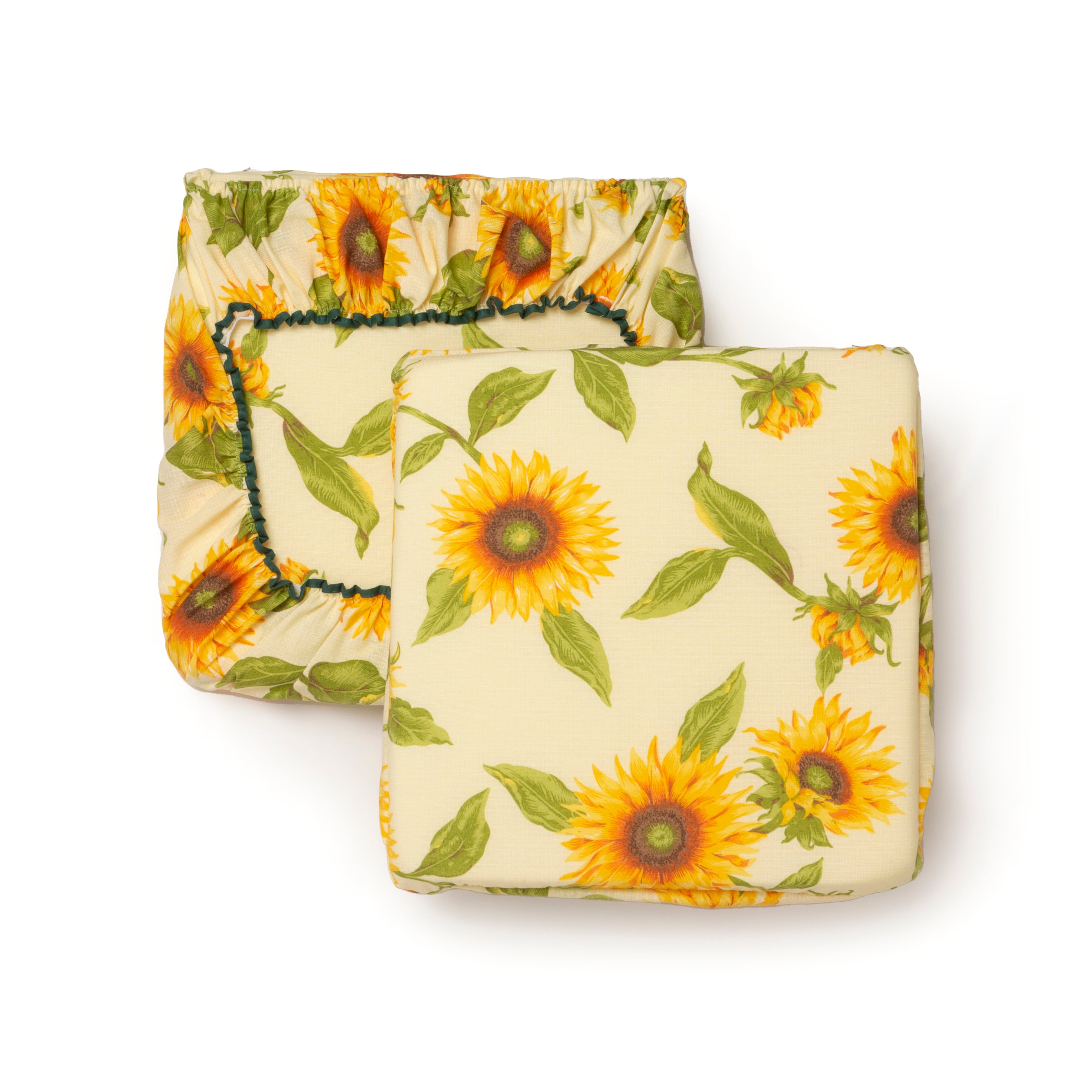 Cuscini Coprisedia Girasole sfoderabili con fascia elastica set da 2 pezzi