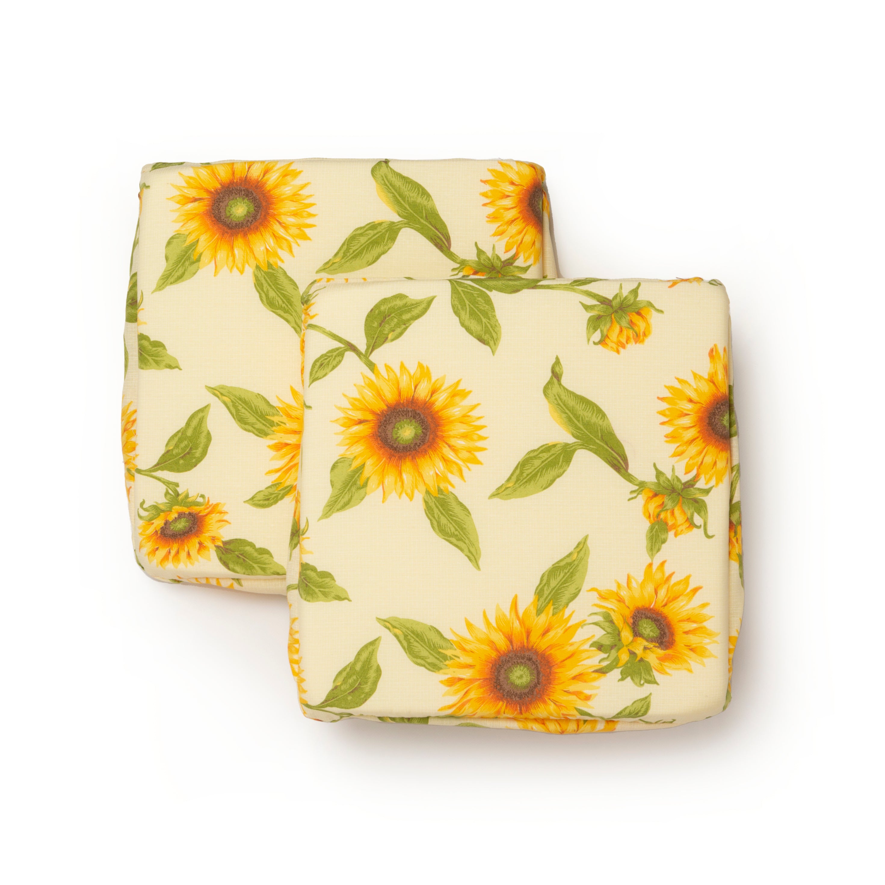 Cuscini Coprisedia Girasole sfoderabili con fascia elastica set da 2 pezzi