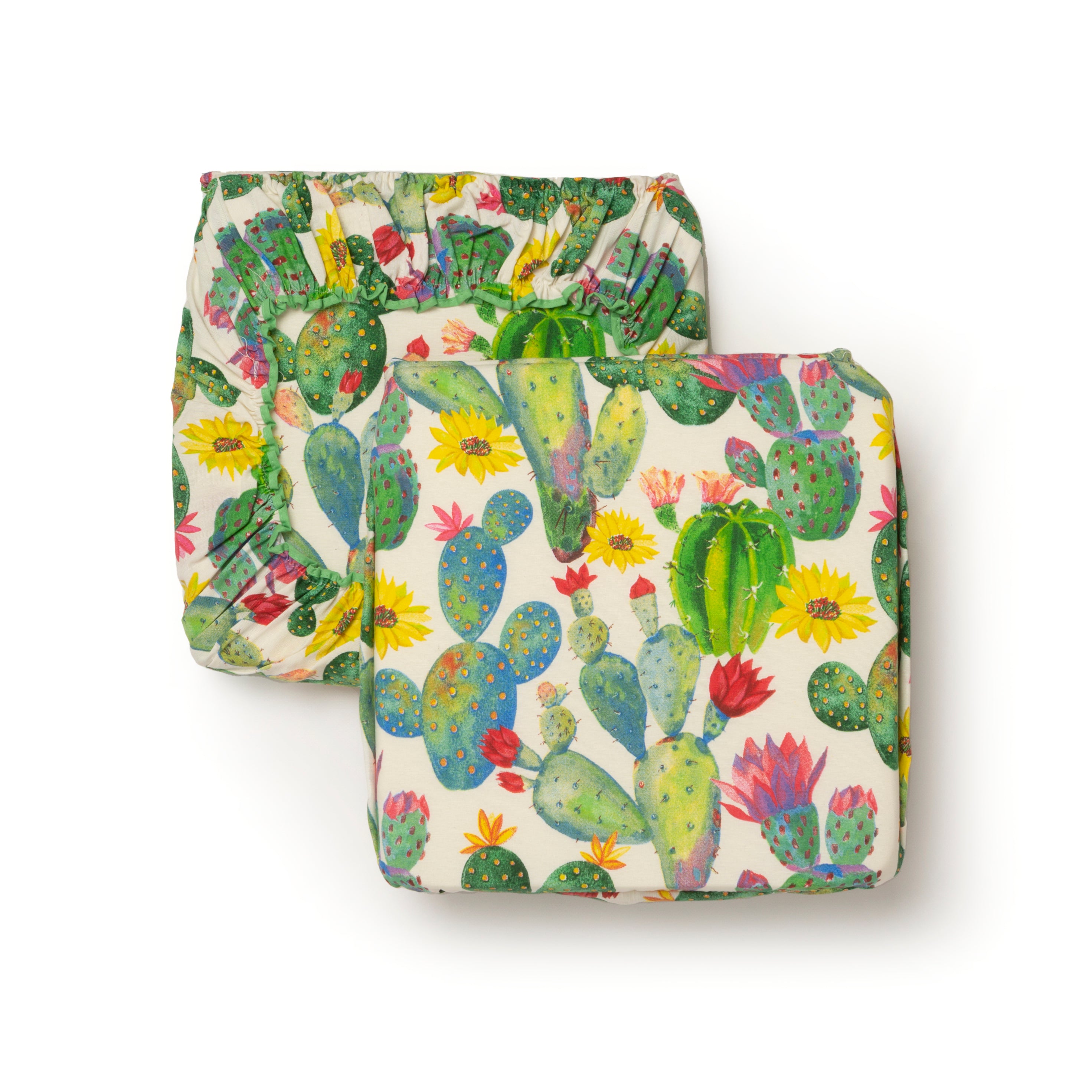 Cuscini Coprisedia Cactus Imbottito con Fascia Elastica Sfoderabile 40x40 cm Set da 2 pezzi