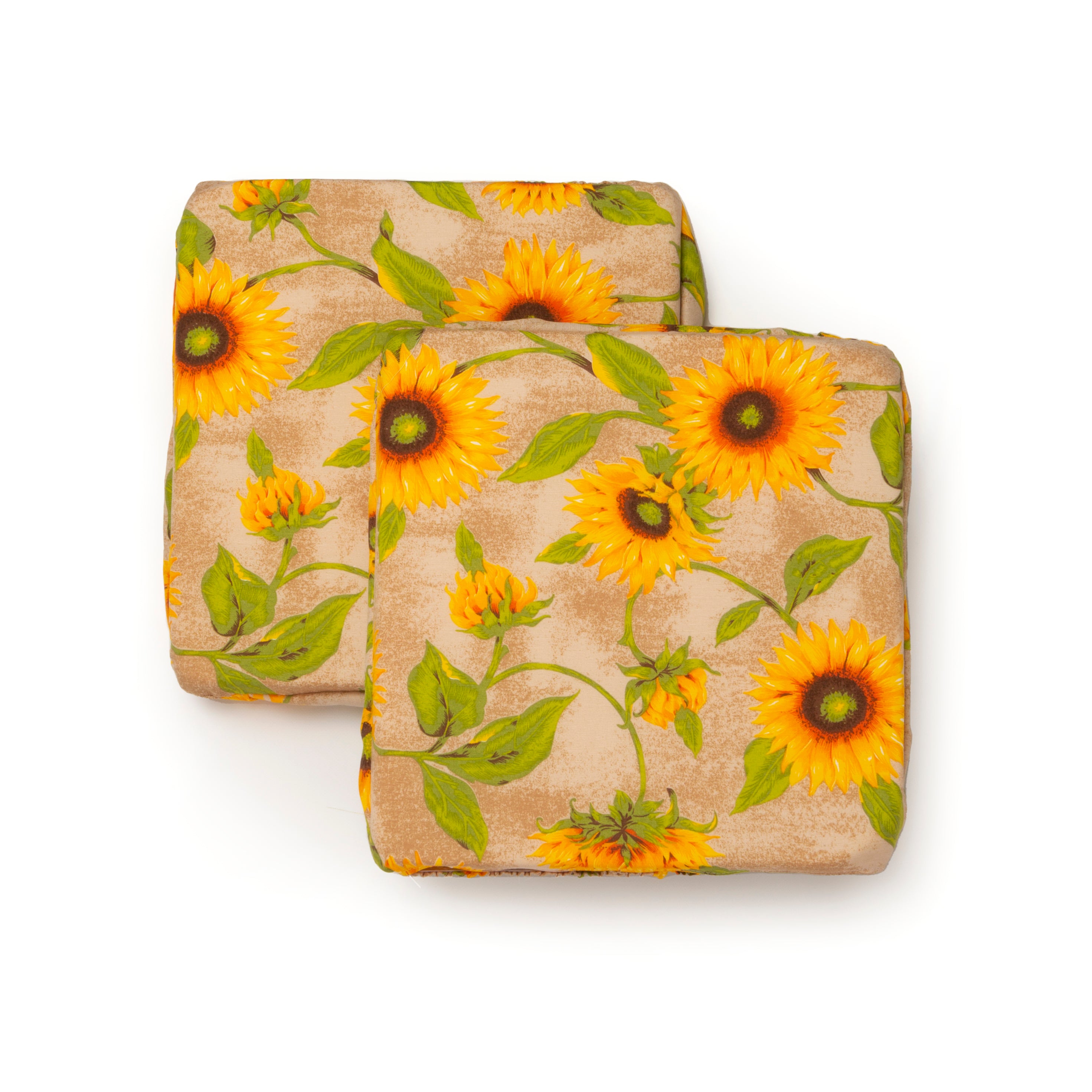 Cuscini Coprisedia Girasole sfoderabili con fascia elastica set da 2 pezzi