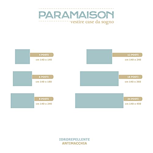 Tovaglia da tavola antimacchia 24 posti 140x450cm moderna poliestere impermeabile linea Damina