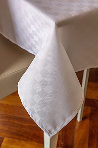 Tovaglia da tavola antimacchia 24 posti 140x450cm moderna poliestere impermeabile linea Damina