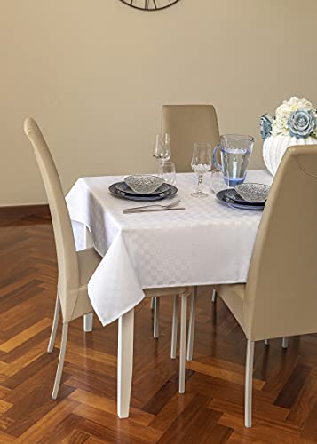 Tovaglia 12 posti 140x240cm impermeabile poliestere antimacchia anti piega linea Damina