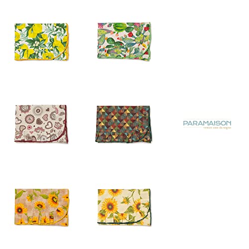 Tovaglia 4 posti 150x150 cm rivestita in PVC antimacchia colorata disegno frutta Shabby Chic