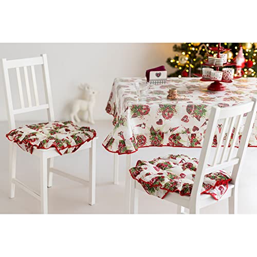 Tovaglia 12 posti 140x 230 cotone plastificato con volant fantasia Gnomi