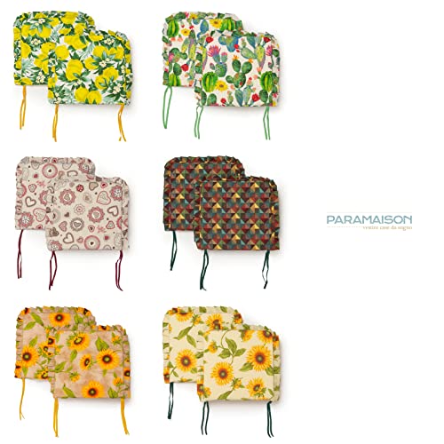 Cuscini Coprisedia con riccio 40x40 con zip sfoderabile Shabby Chic Country