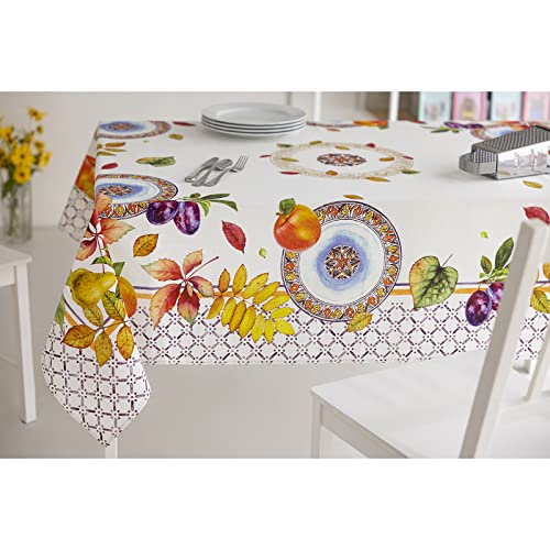 Tovaglia stampata 140x240 12 posti elegante in offerta linea Plums