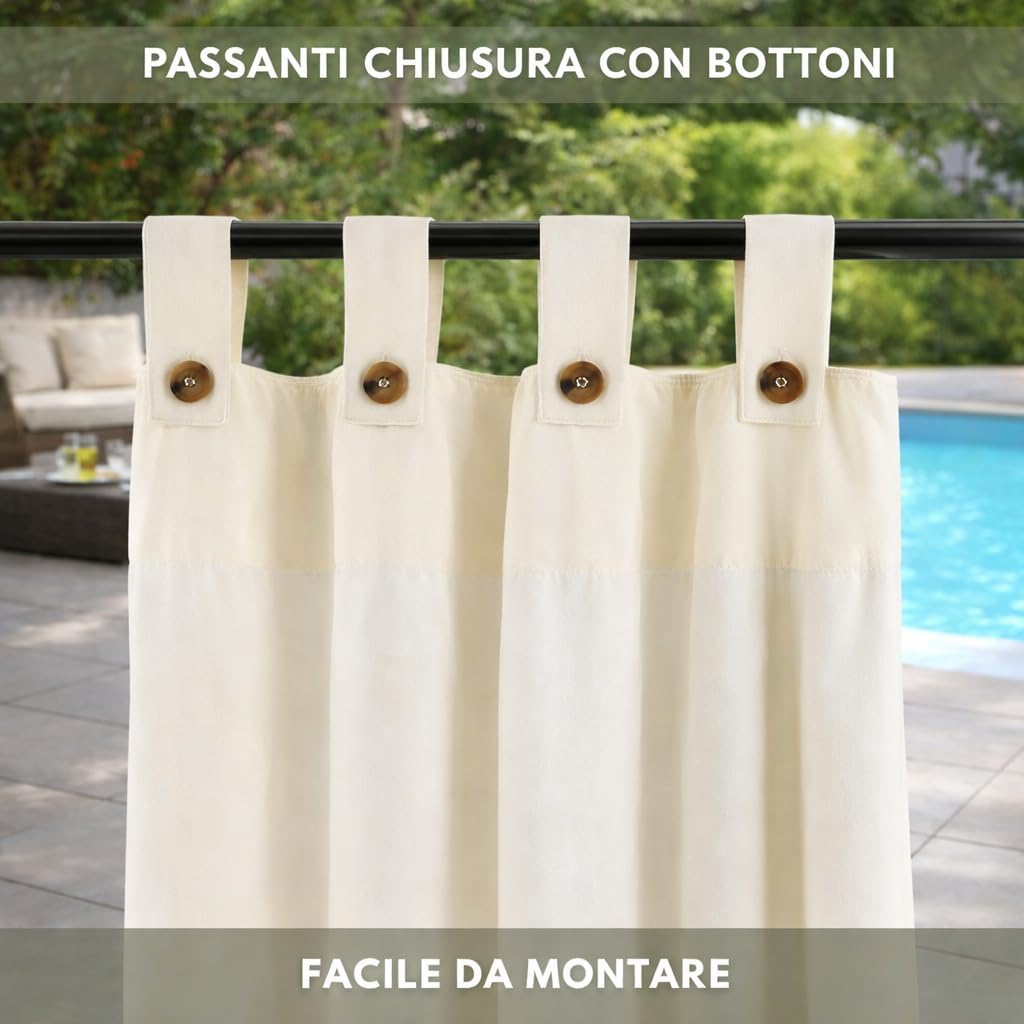 Tenda Gazebo Idrorepellente per Esterno First 150x270 cm Ombreggiante Bretella apribile con Bottone