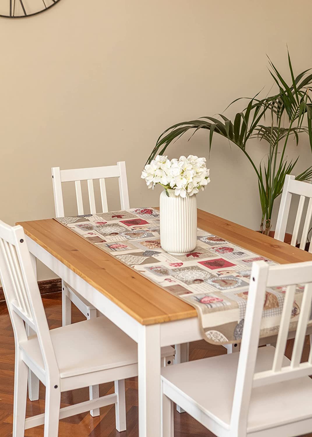 Runner 40x140 Azzurro, Bordeaux, Grigio o Verde cotone e poliestere linea Shabby Chic fantasia Chiave