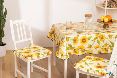Cuscini Coprisedia Shabby Chic Country Girosole Volant ai Bordi Imbottito con Laccetti Sfoderabile 40x40 cm Set da 6 pezzi Vari Colori
