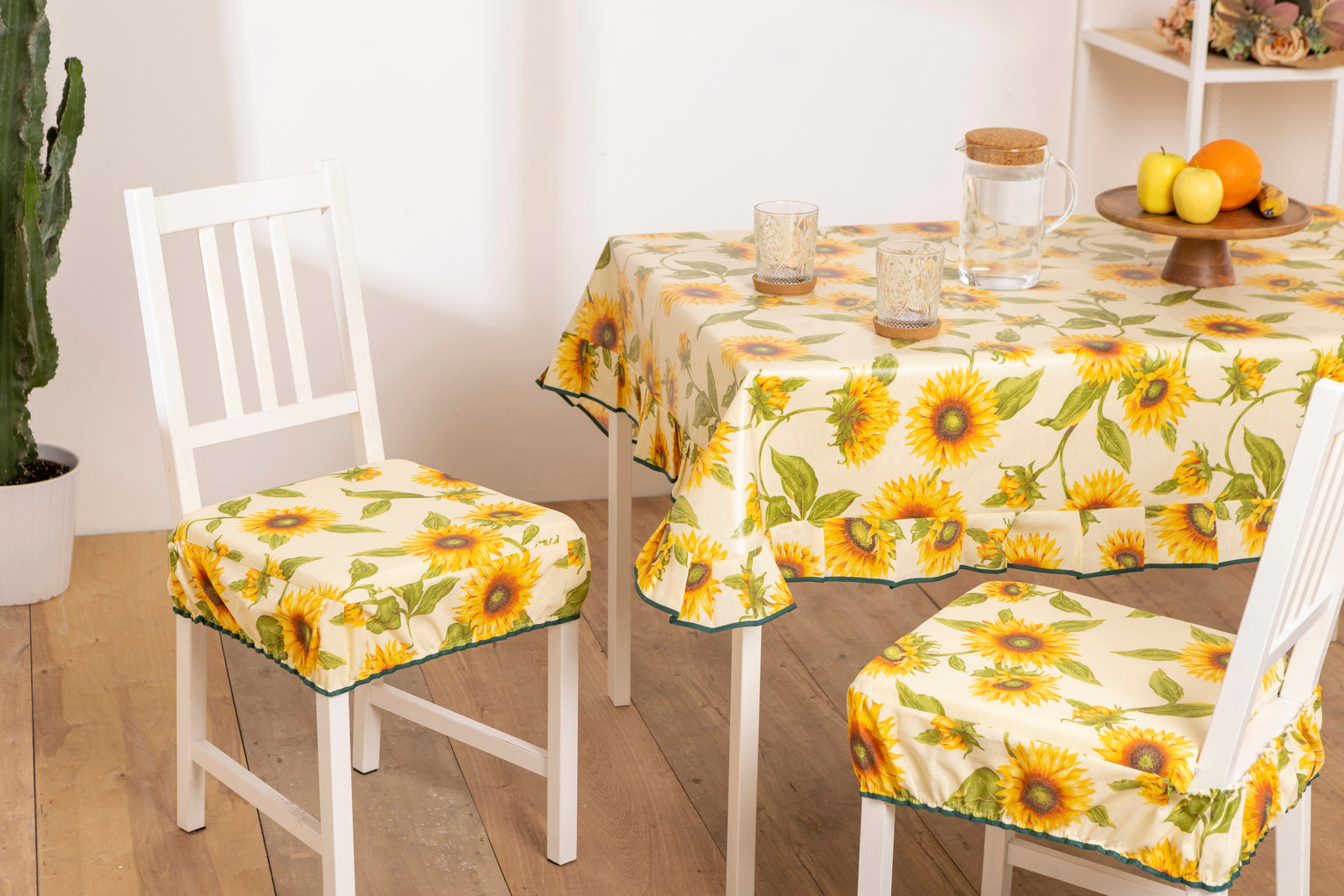 Cuscini Coprisedia Girasole sfoderabili con fascia elastica set da 2 pezzi