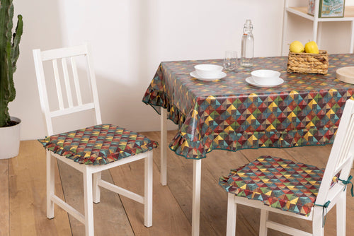 Cuscini Coprisedia Riccio Shabby Chic Country Volant ai Bordi, Imbottito, con Laccetti, Sfoderabile, 40x40 cm, Set da 6 pezzi