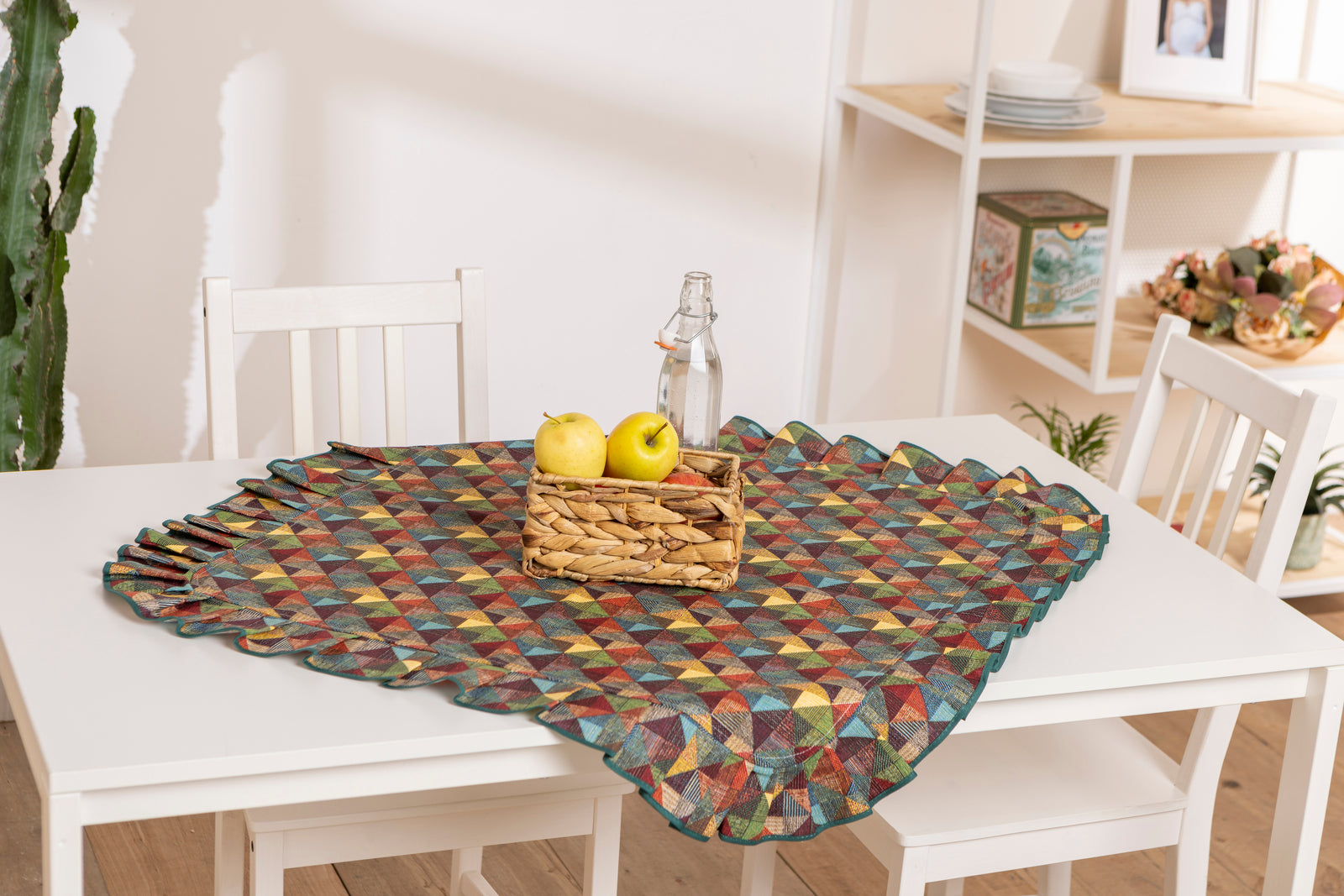 Centrotavola 90x90 cm Stile Country in misto cotone linea Rombi