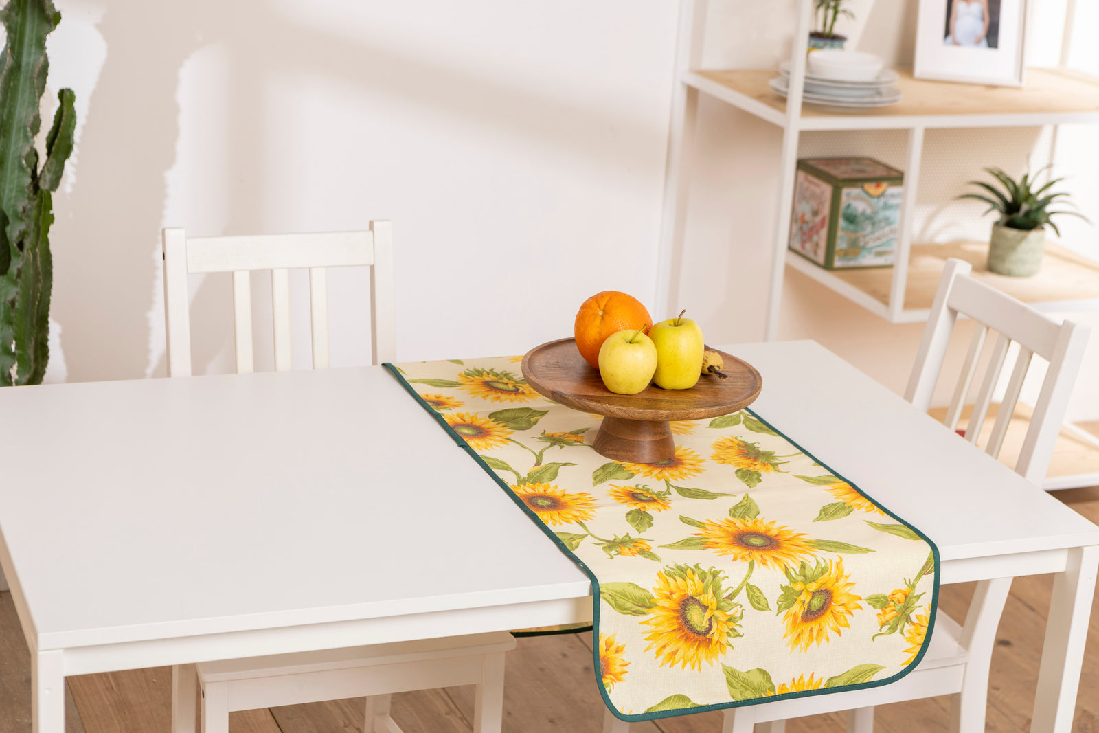Runner da Tavola Shabby Chic 140x40 lavabile giallo e beige fantasia Girasoli