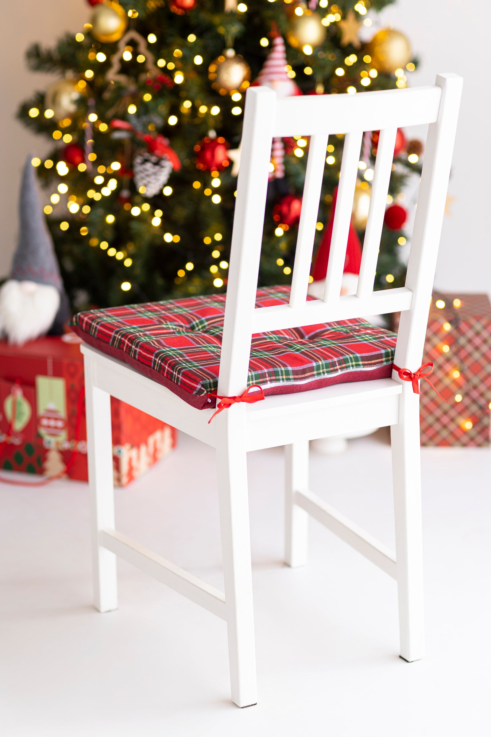 Cuscini Coprisedia 4 Punti Cotone e Poliestere Set da 6 Pezzi Tartan scozzese