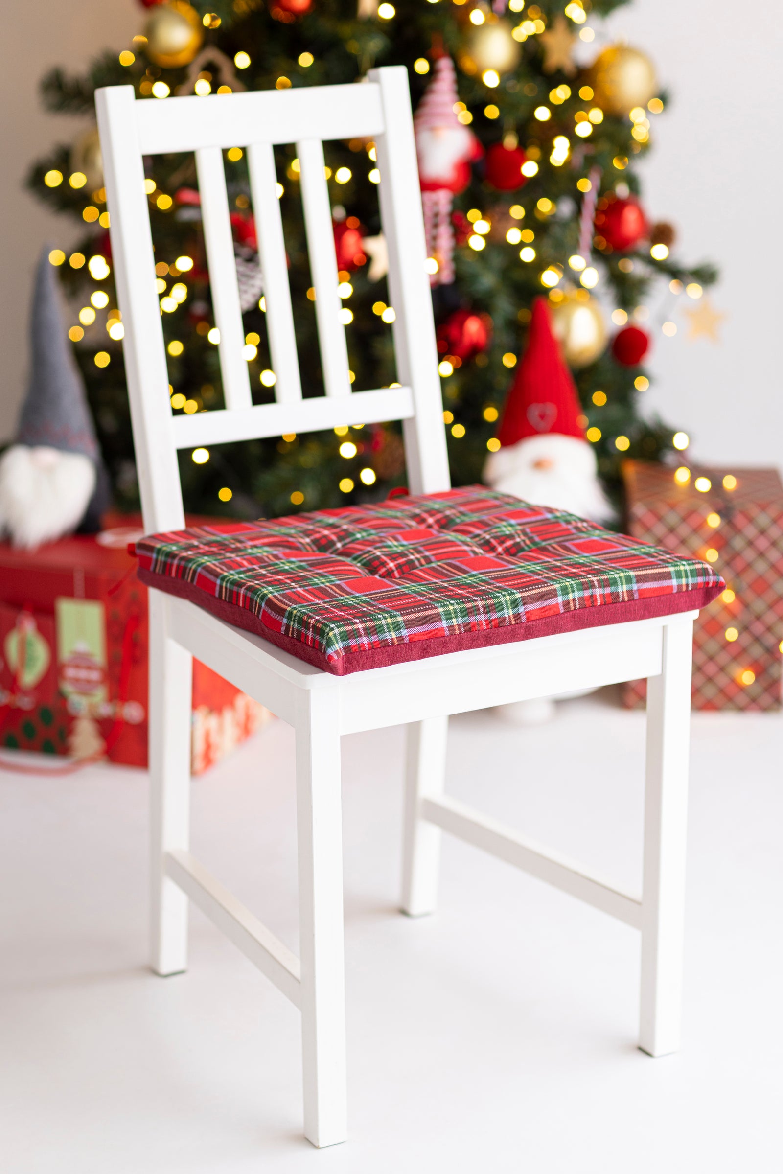 Cuscini Coprisedia 4 Punti Cotone e Poliestere Set da 6 Pezzi Tartan scozzese