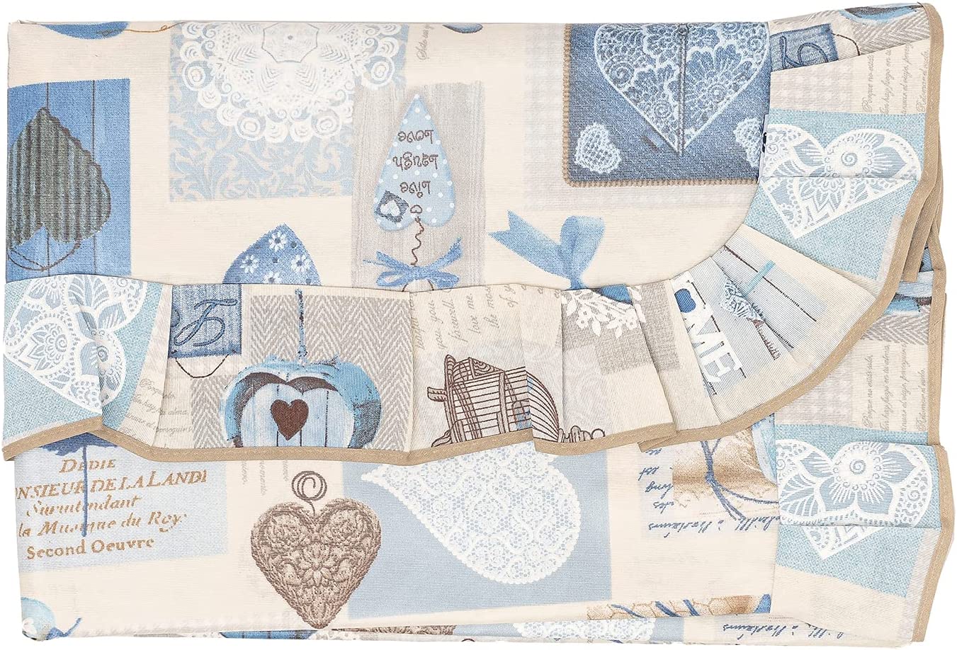 Tovaglia rotonda 130 Plastificata Azzurro Bordeaux Verde Grigio Linea Shabby Chic fantasia Chiave