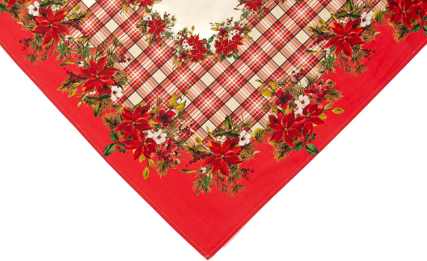 Tovaglia Natalizia Stella di Natale – Rettangolare 100% Cotone – Stampa Digitale – 6/12/18 Posti – Made in Italy