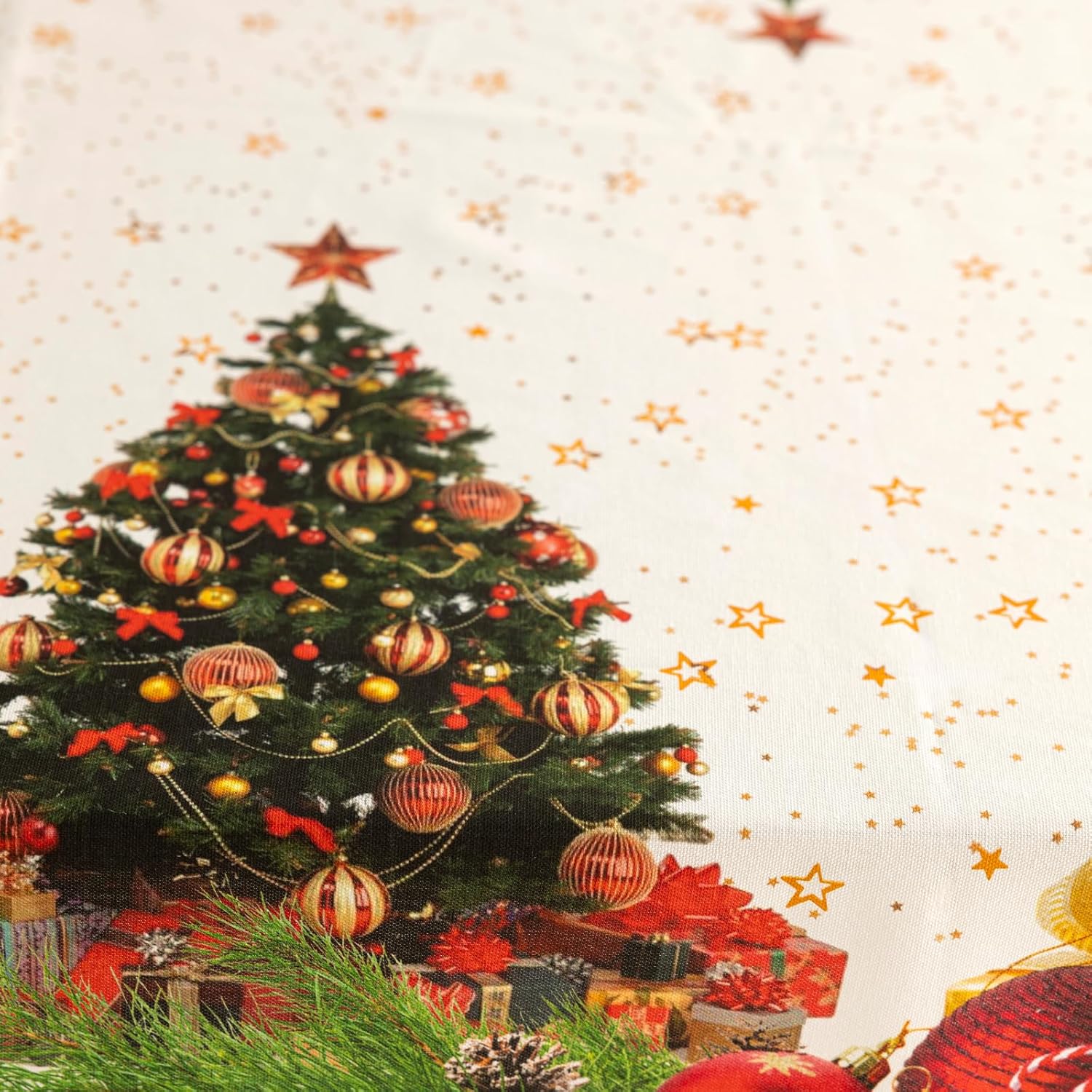 Tovaglia Natalizia Albero di Natale – Rettangolare 100% Cotone – Stampa Digitale – 6/12/18 Posti – Made in Italy