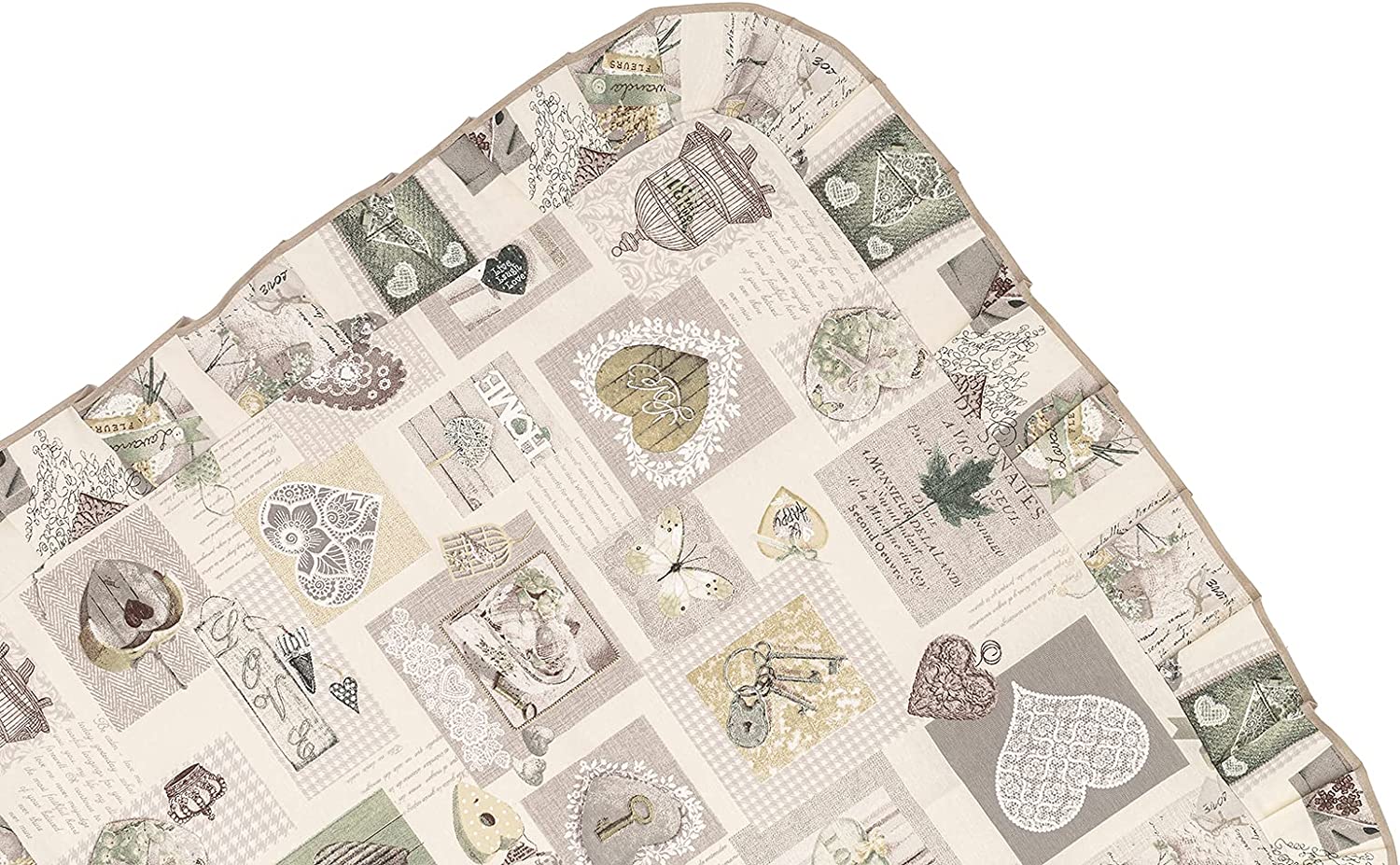 Tovaglia rotonda 130 Plastificata Azzurro Bordeaux Verde Grigio Linea Shabby Chic fantasia Chiave