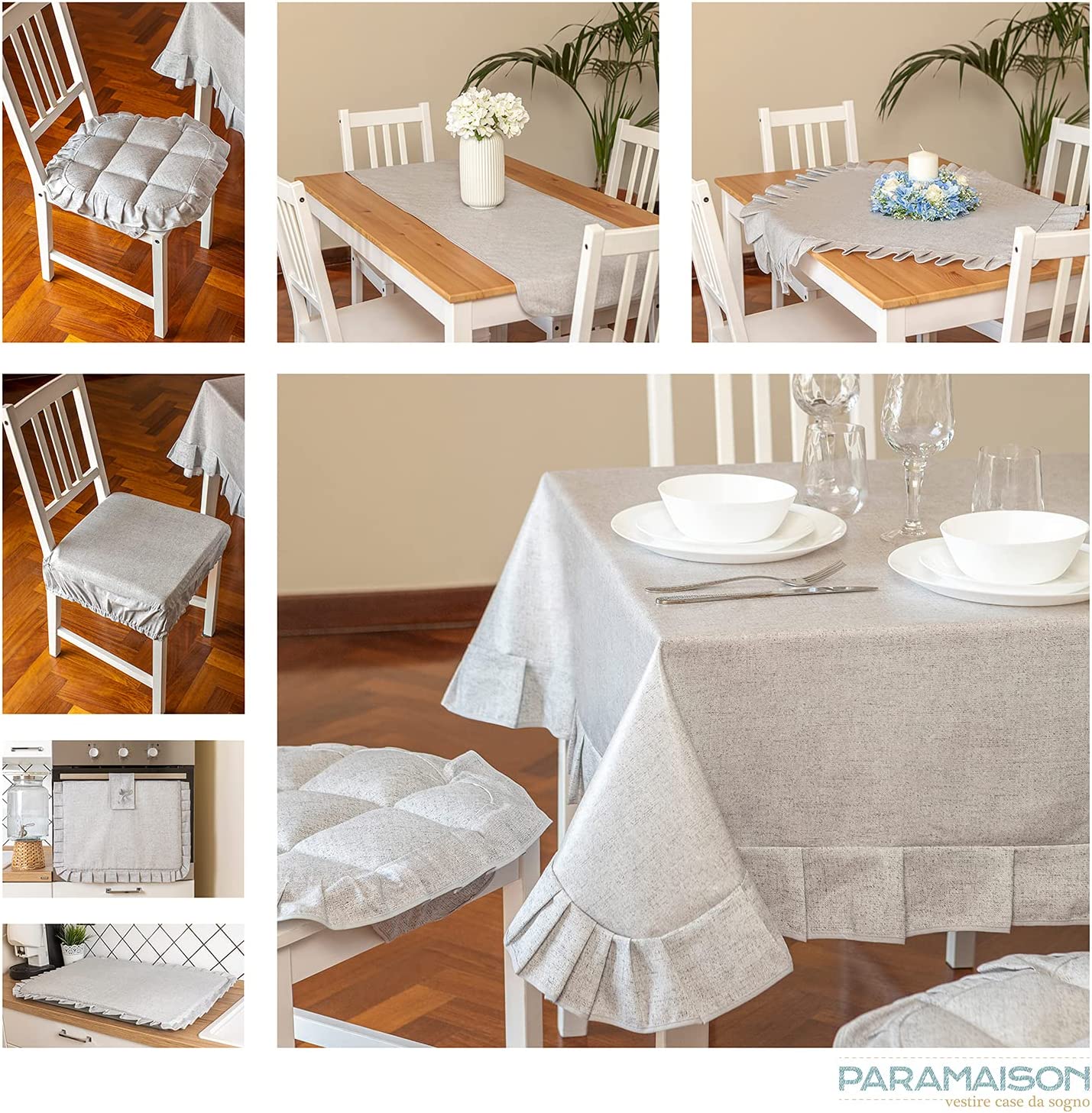 Tovaglia rettangolare 12 posti 140 x 230 Antimacchia e Impermeabile linea Melange