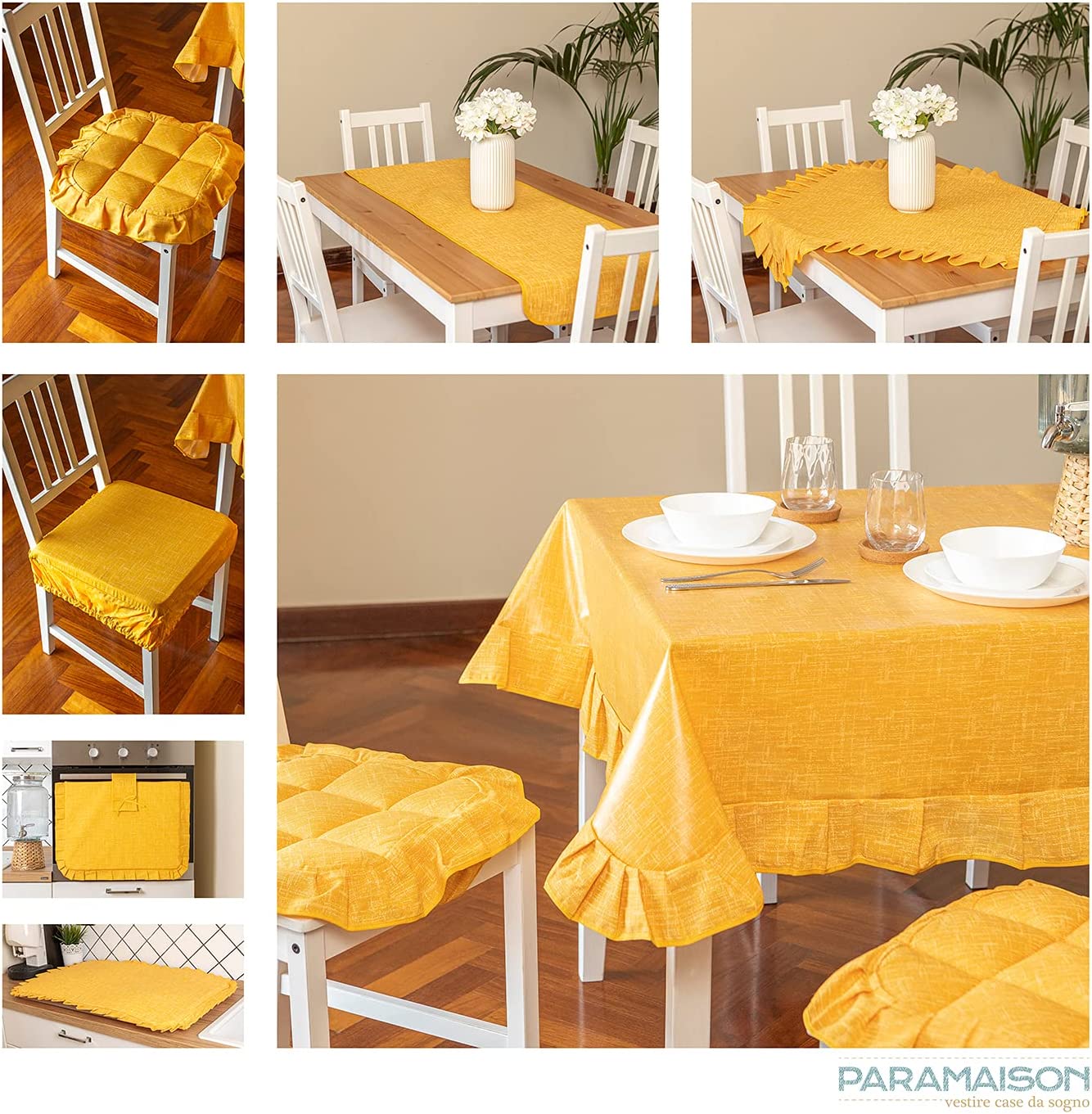 Tovaglia Copritavolo Plastificata Rotonda Unito Stile Shabby Chic Antimacchia Impermeabile Tavola da Pranzo Cucina Giardino diametro 130