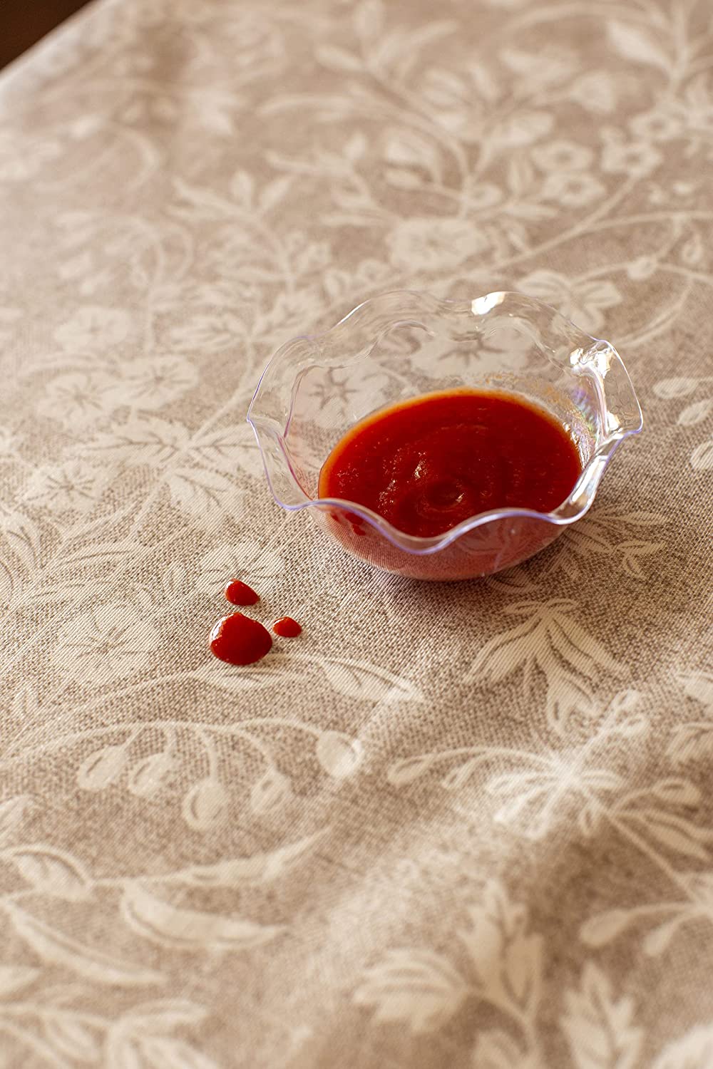 Tovaglia rotonda Copritavola Plastificata Edera, Stile Shabby Chic Antimacchia Impermeabile diametro 130