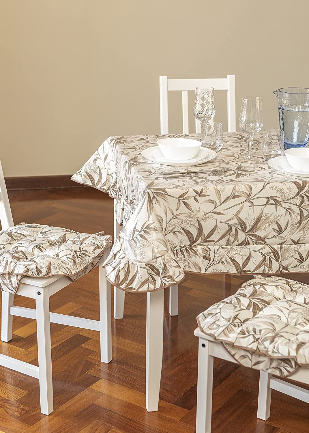 Tovaglia Rettangolare 6 posti 140x170 plastificata antimacchia Shabby Chic Ulivo