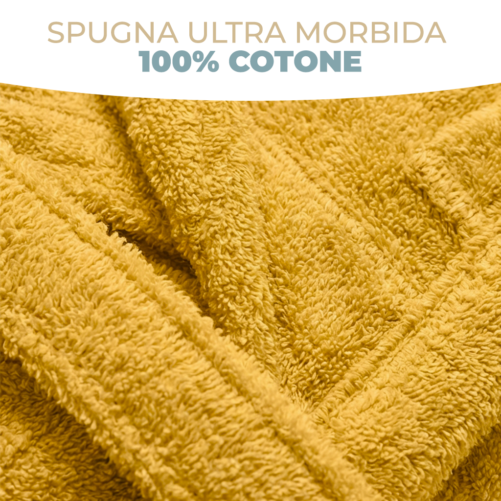 Accappatoio Uomo Donna Marte 100% Cotone Spugna 420 g/m² con Cappuccio Tasche e Cintura Morbido Assorbente Taglie S XXL Vari Colori