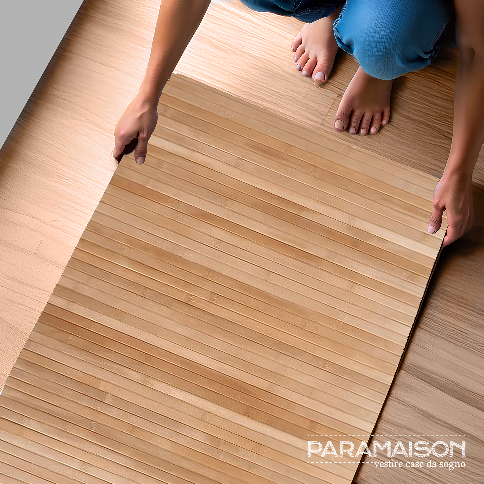 Tappeto Passatoia cucina a metraggio in bamboo Cucina Antiscivolo Lavabile Antimacchia Multiuso