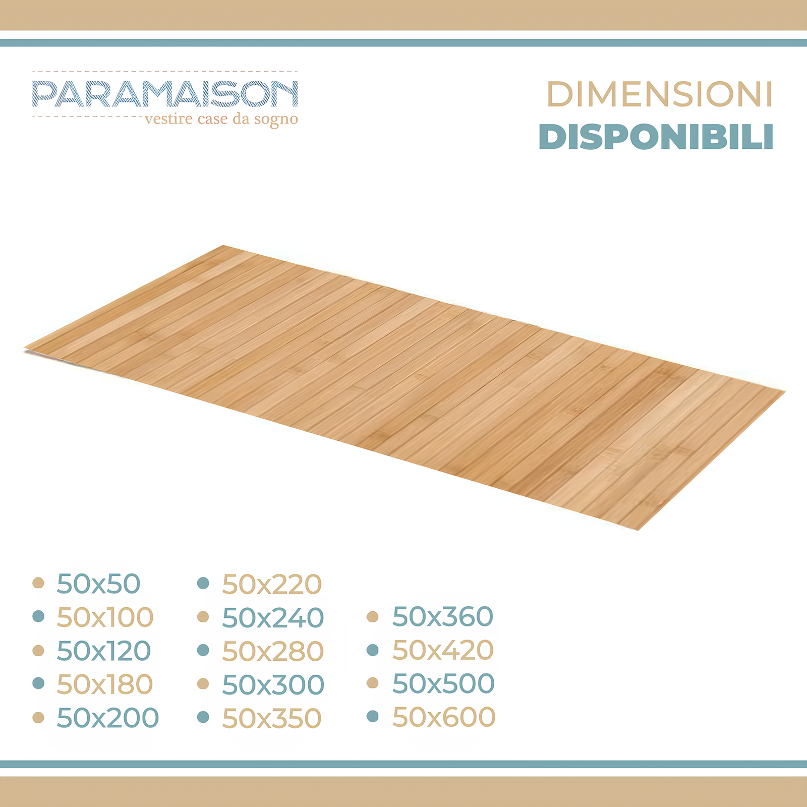 Tappeto Passatoia cucina a metraggio in bamboo Cucina Antiscivolo Lavabile Antimacchia Multiuso