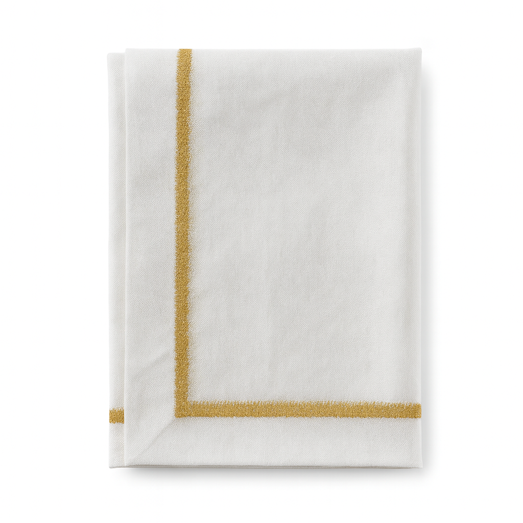 Tovaglia da tavola Natalizia elegante Gold con Ricamo Lurex Oro o Argento – Vari Colori e Misure