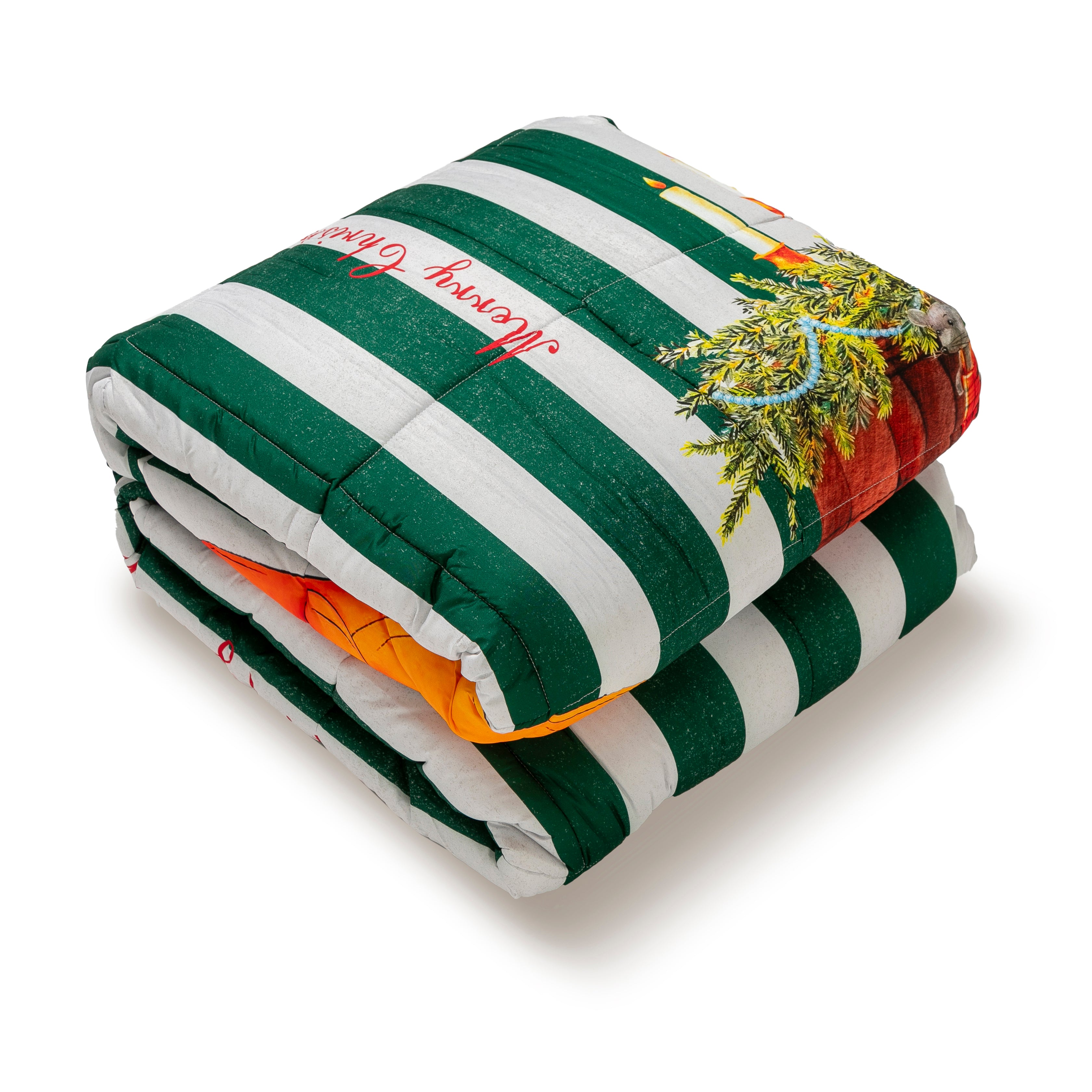 Trapunta Stripe Natalizia Christmas Invernale Stampa Digitale matrimoniale e singola