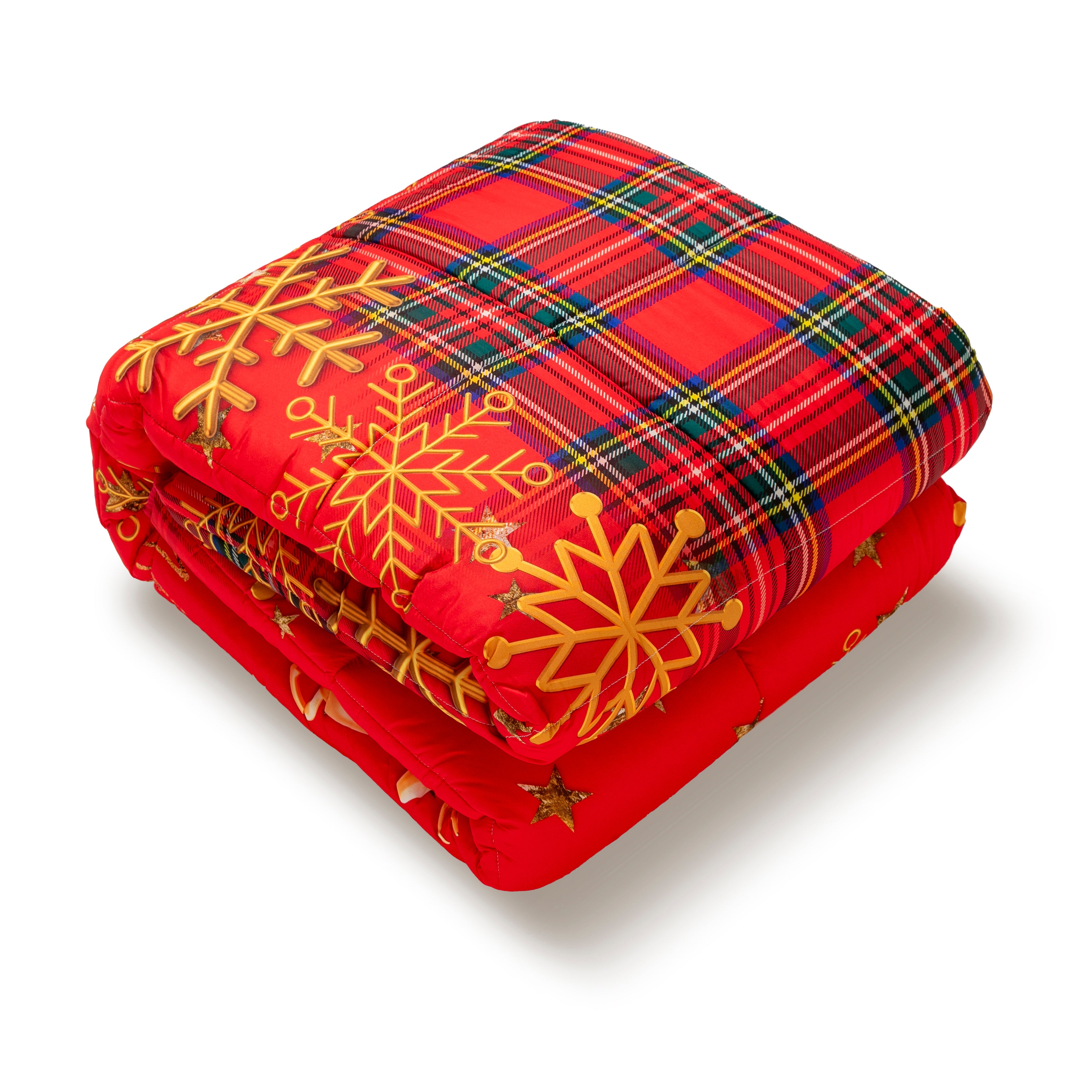 Trapunta Tartan Stelle Natalizia Piumone Invernale Stampa Digitale Christmas matrimoniale e singola