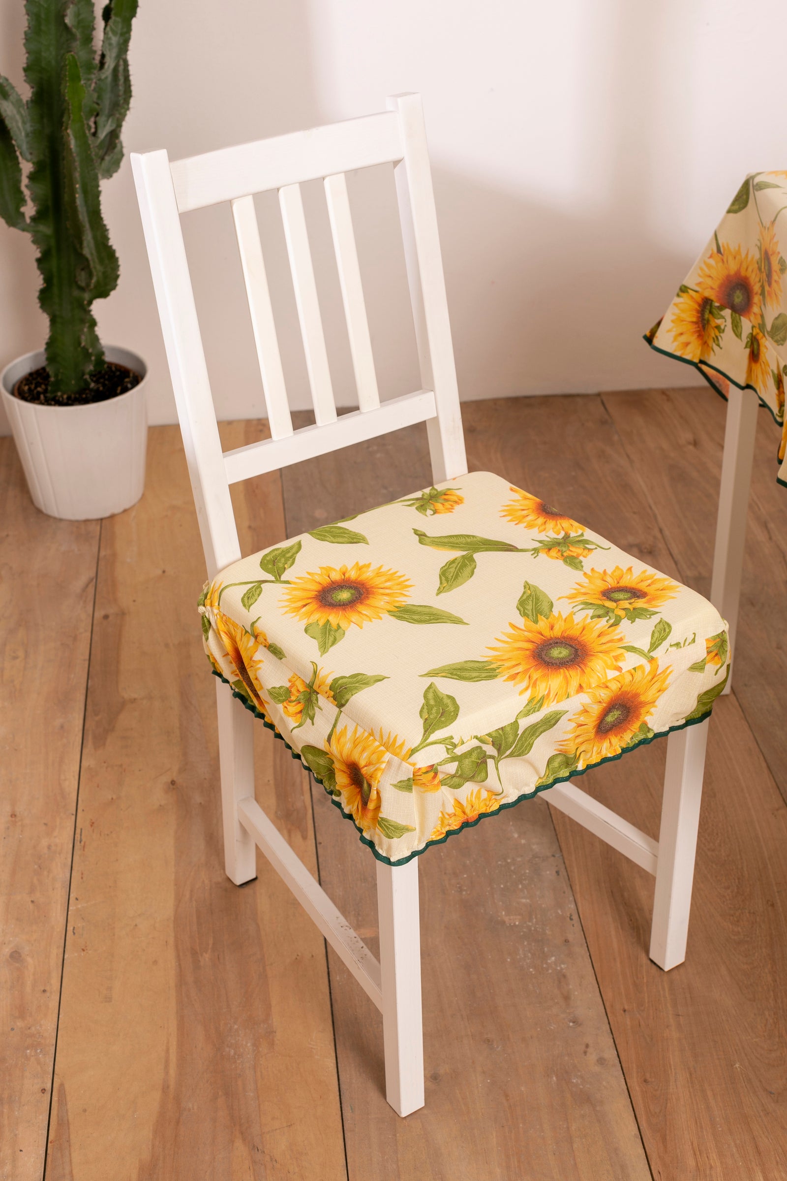 Cuscini Coprisedia Girasole sfoderabili con fascia elastica set da 2 pezzi