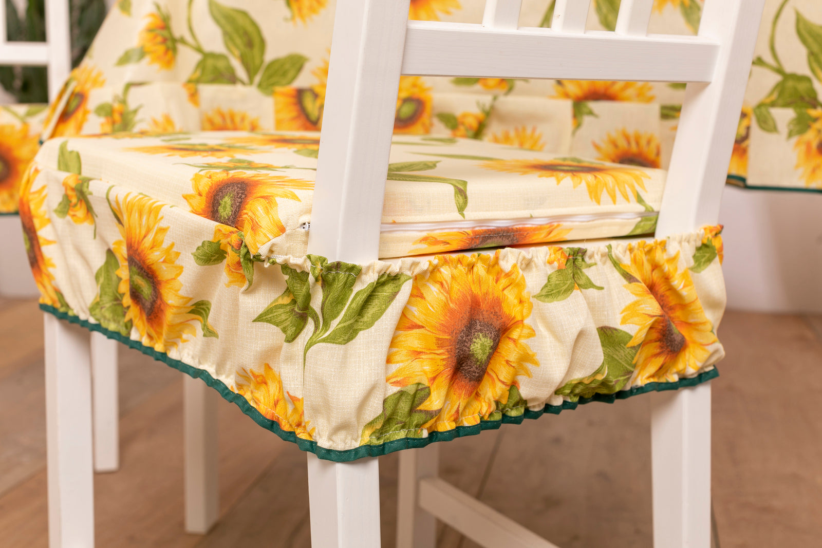 Cuscini Coprisedia Girasole sfoderabili con fascia elastica set da 2 pezzi