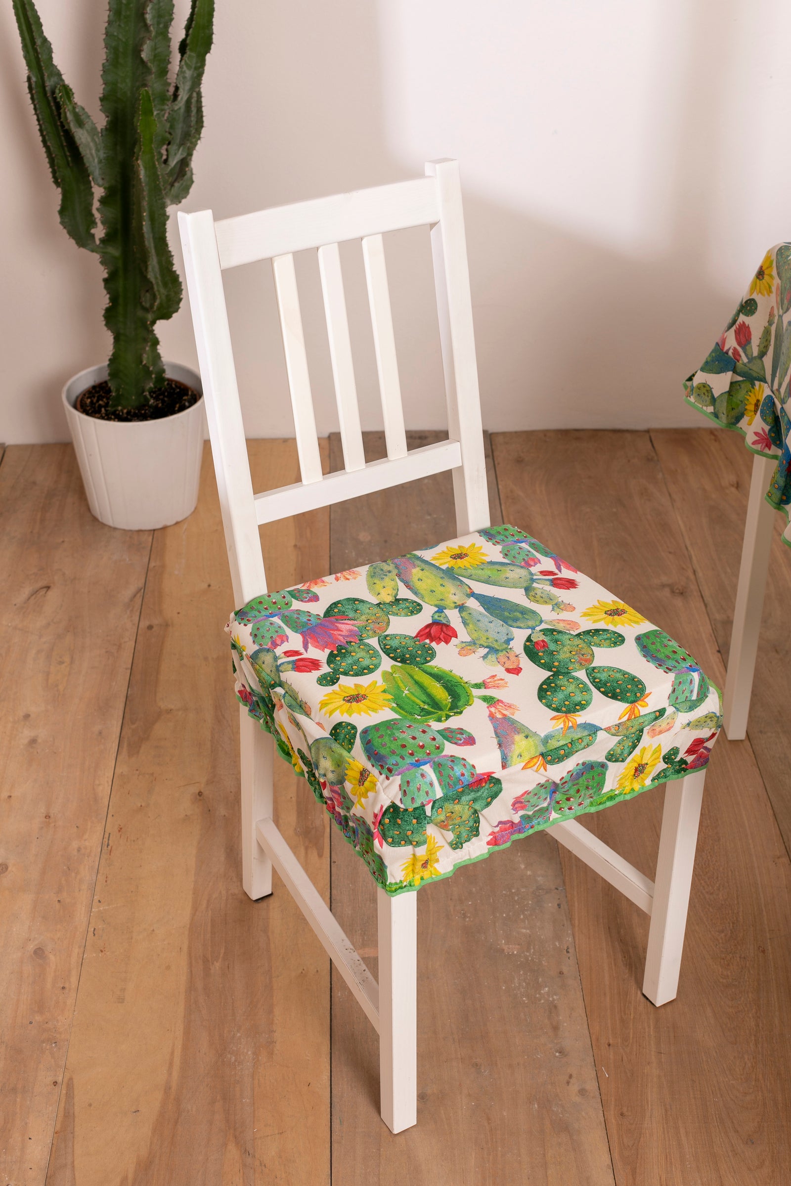 Cuscini Coprisedia Cactus Imbottito con Fascia Elastica Sfoderabile 40x40 cm Set da 2 pezzi