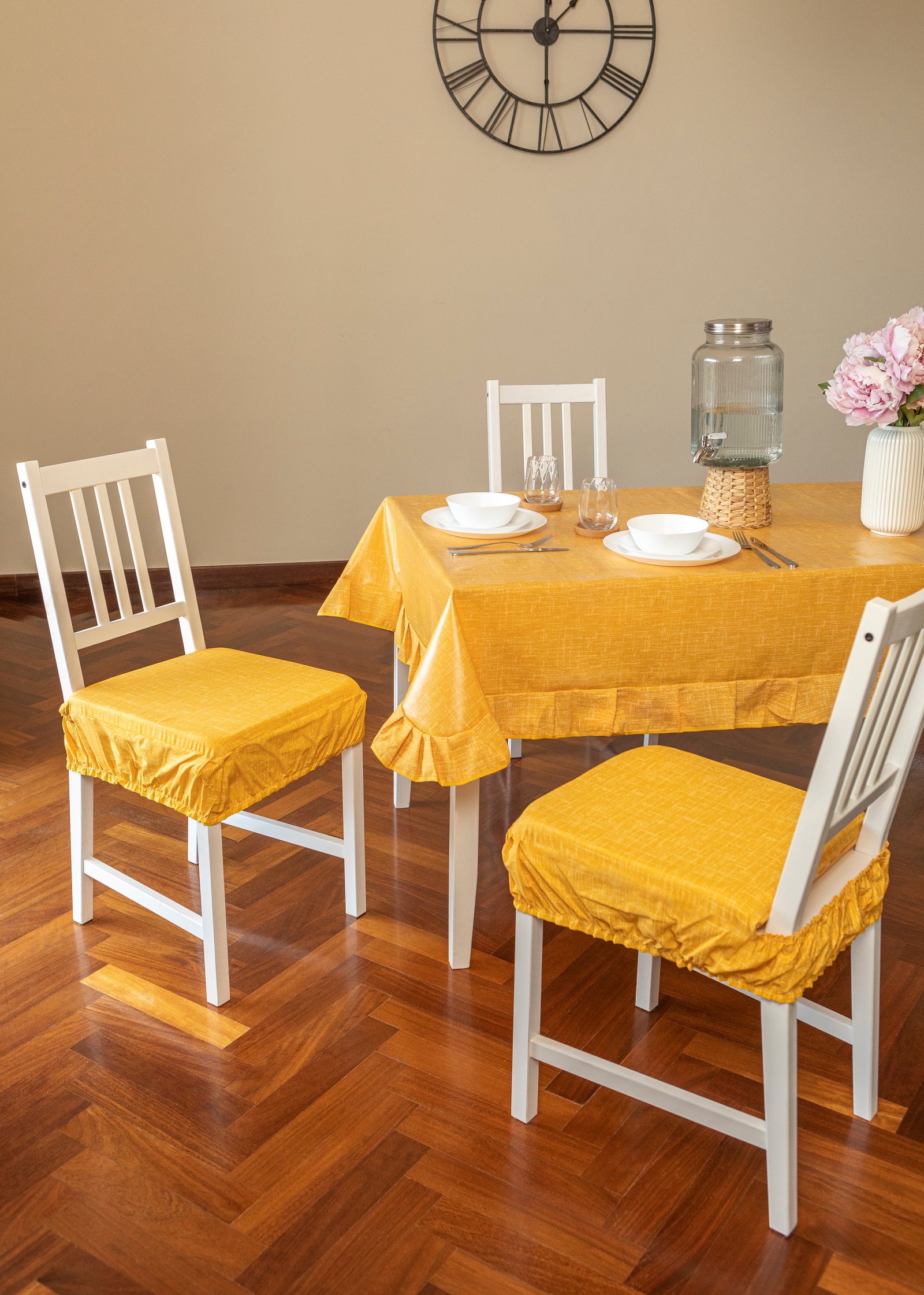 Cuscini Coprisedia Shabby Chic 40x40 Set da 2 pezzi Imbottito con Fascia Elastica Sfoderabile