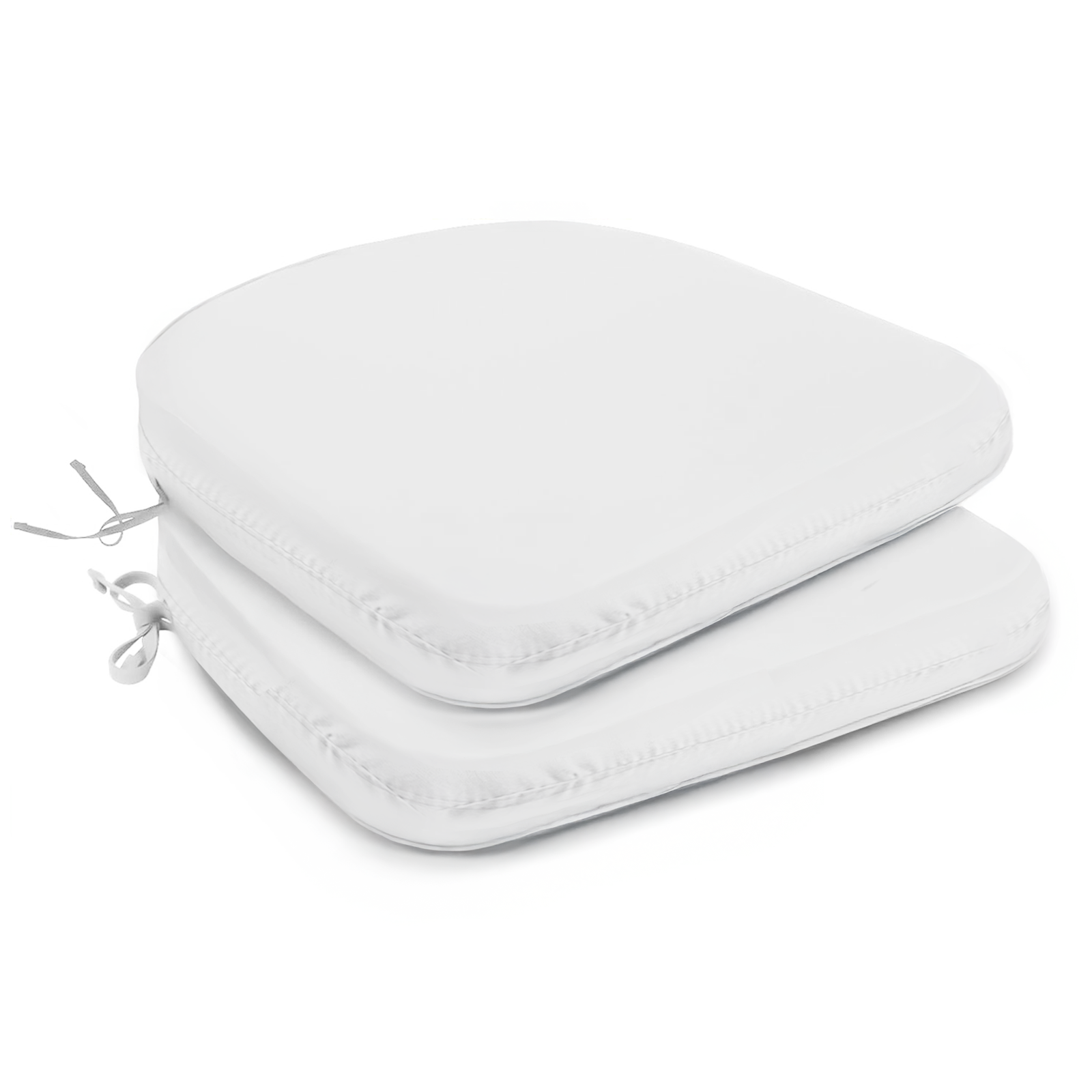 Cuscino Sagomato per Sedia Interni Esterni Set da 2 Pezzi Stondato con Laccetti 45x43 cm vari colori