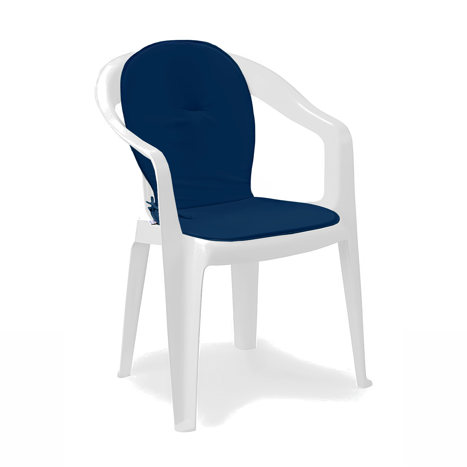 Cuscino Sagomato con Schienale Set da 2 Pezzi Stondato con Laccetti 38x38x42cm