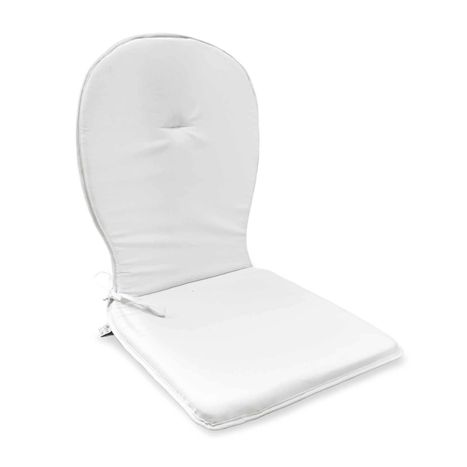 Cuscino Sagomato con Schienale Set da 2 Pezzi Stondato con Laccetti 38x38x42cm
