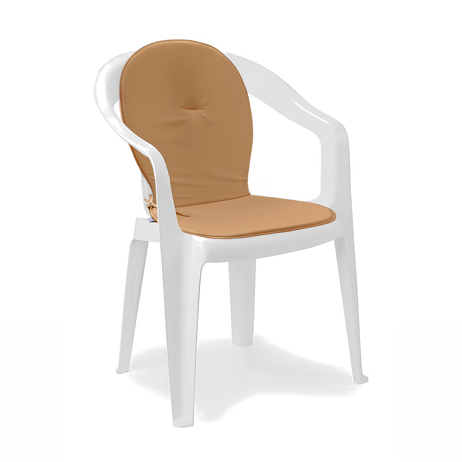 Cuscino Sagomato con Schienale Set da 2 Pezzi Stondato con Laccetti 38x38x42cm