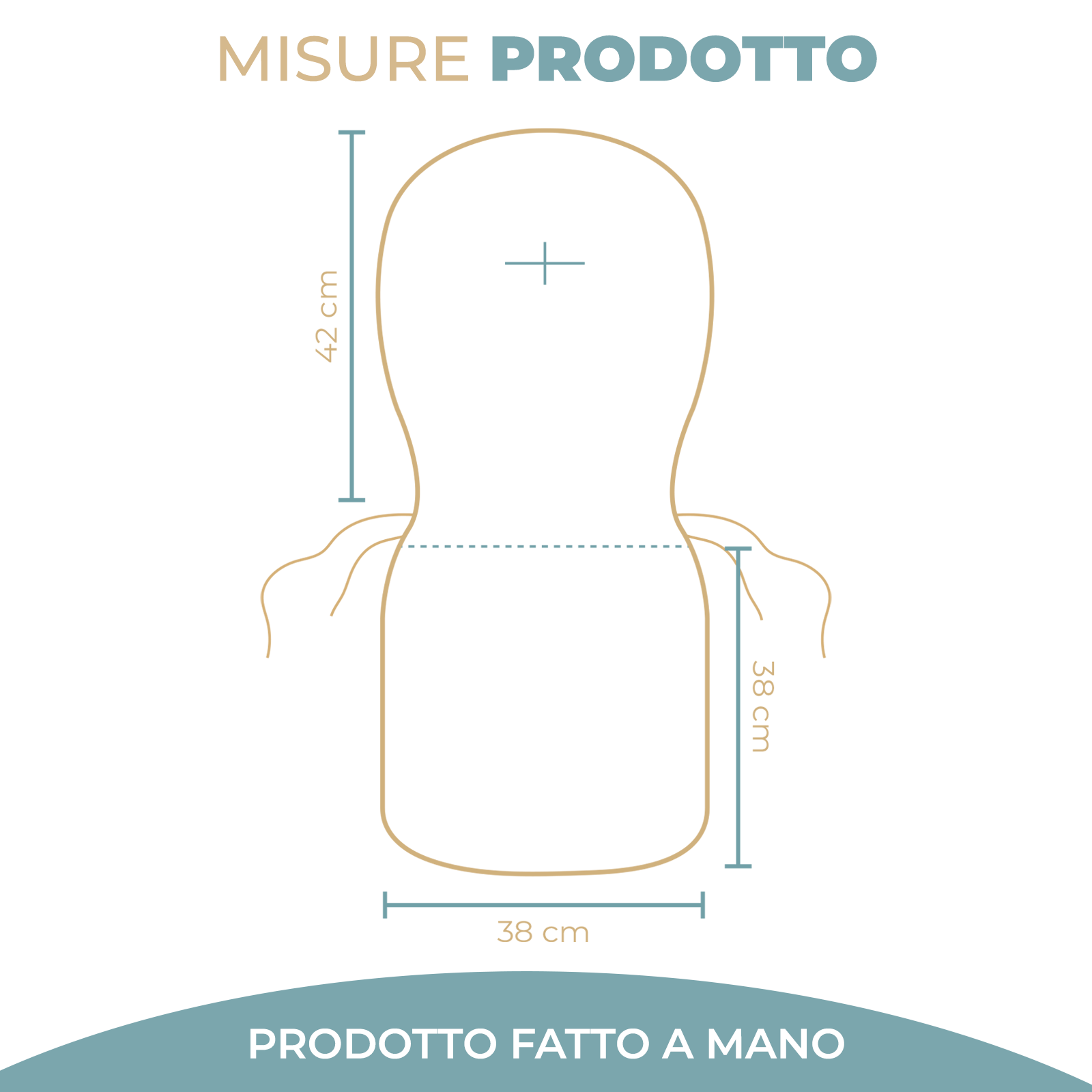 Cuscino Sagomato con Schienale Set da 2 Pezzi Stondato con Laccetti 38x38x42cm