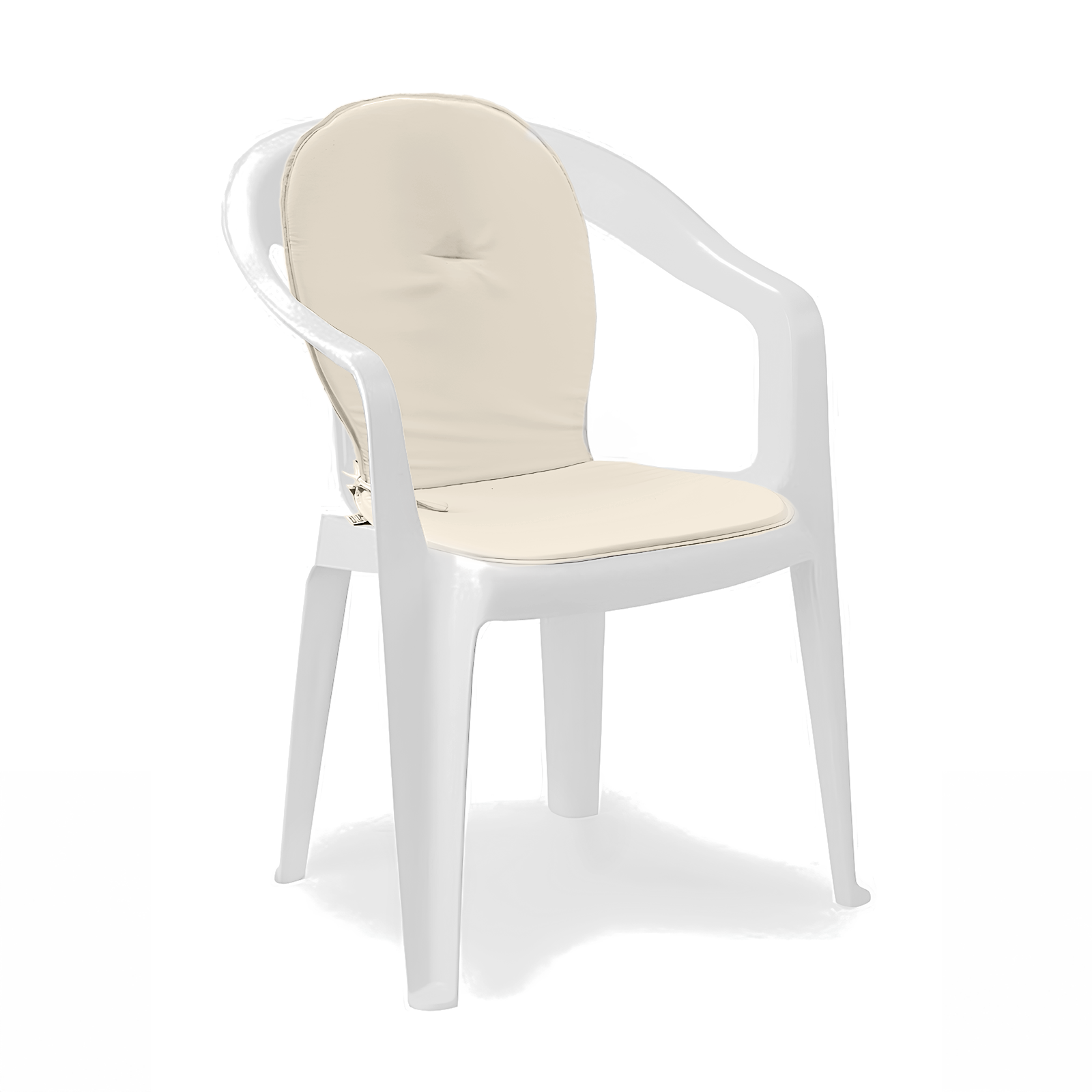 Cuscino Sagomato con Schienale Set da 2 Pezzi Stondato con Laccetti 38x38x42cm