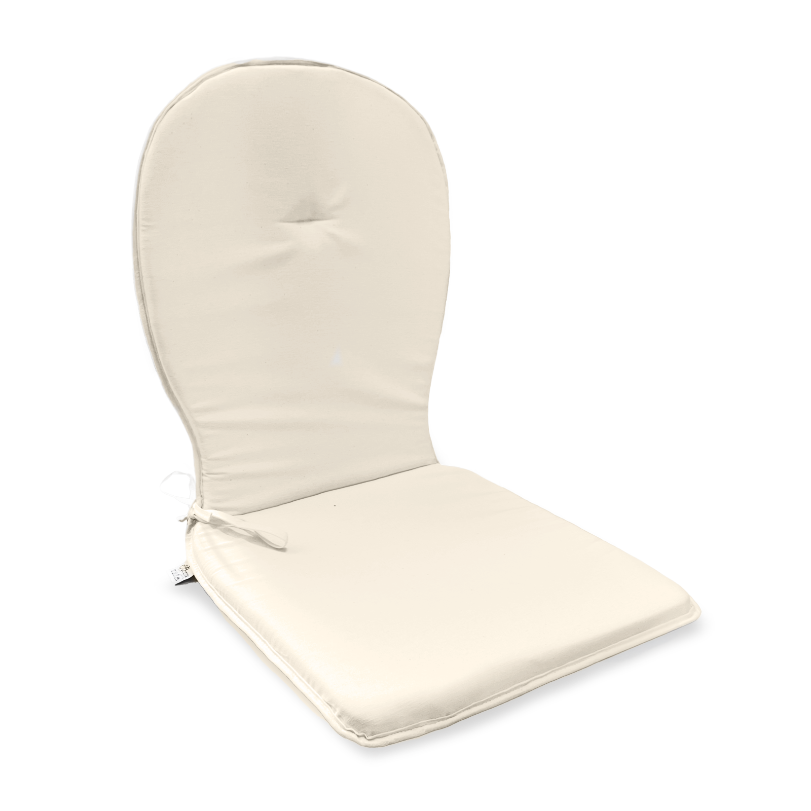 Cuscino Sagomato con Schienale Set da 2 Pezzi Stondato con Laccetti 38x38x42cm