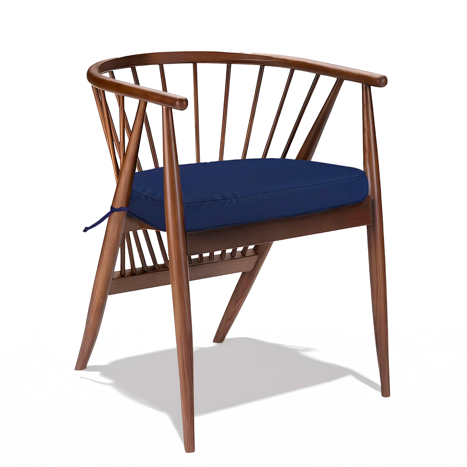 Cuscino Sagomato per Sedia Interni Esterni Set da 2 Pezzi Stondato con Laccetti 45x43 cm vari colori
